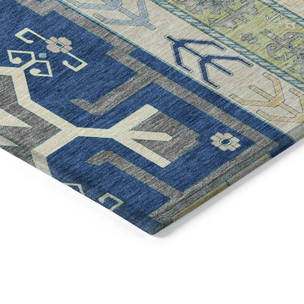 Machine Washable Indoor/ Outdoor Boho Tribal Chantille Rug
