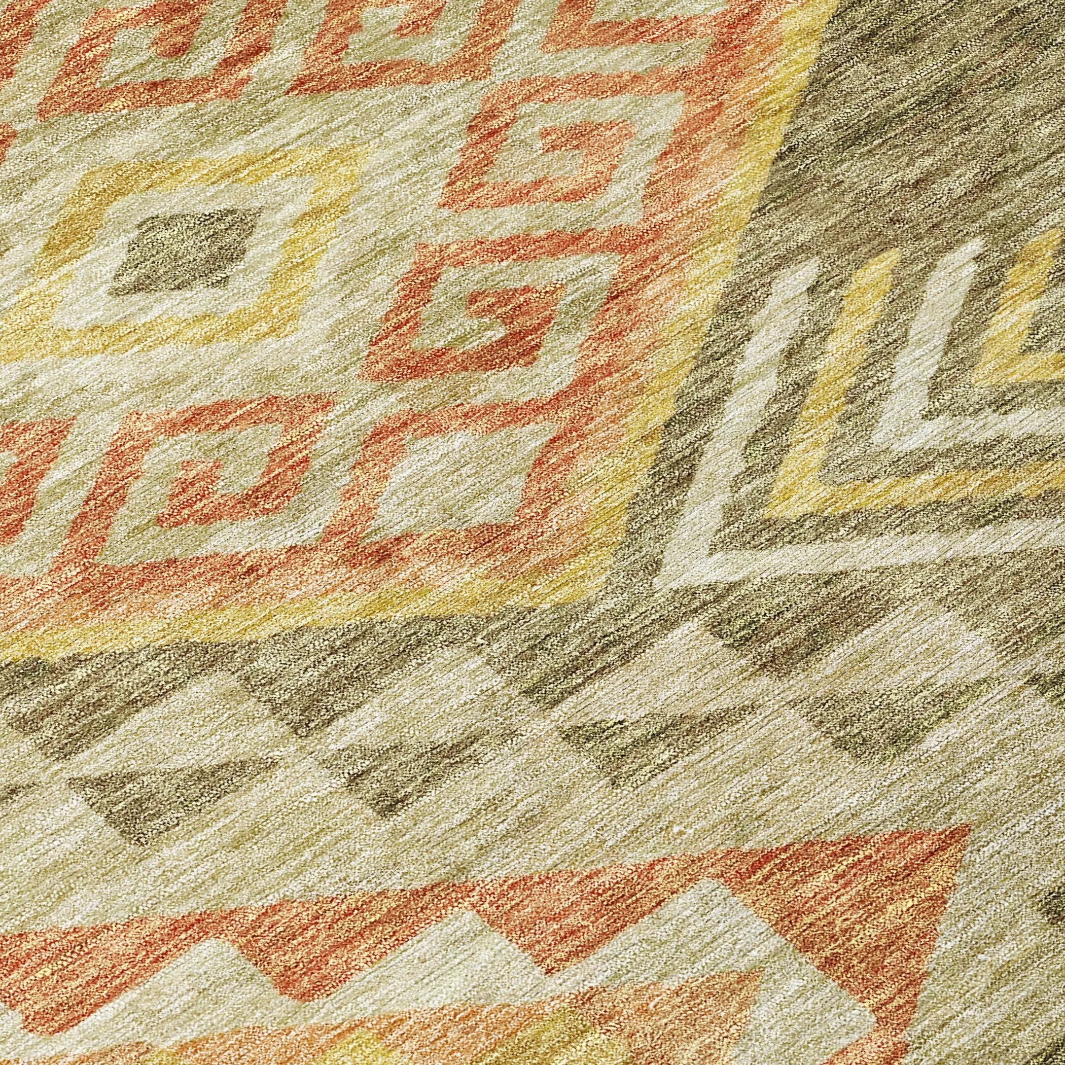 Machine Washable Indoor/ Outdoor Boho Tribal Chantille Rug