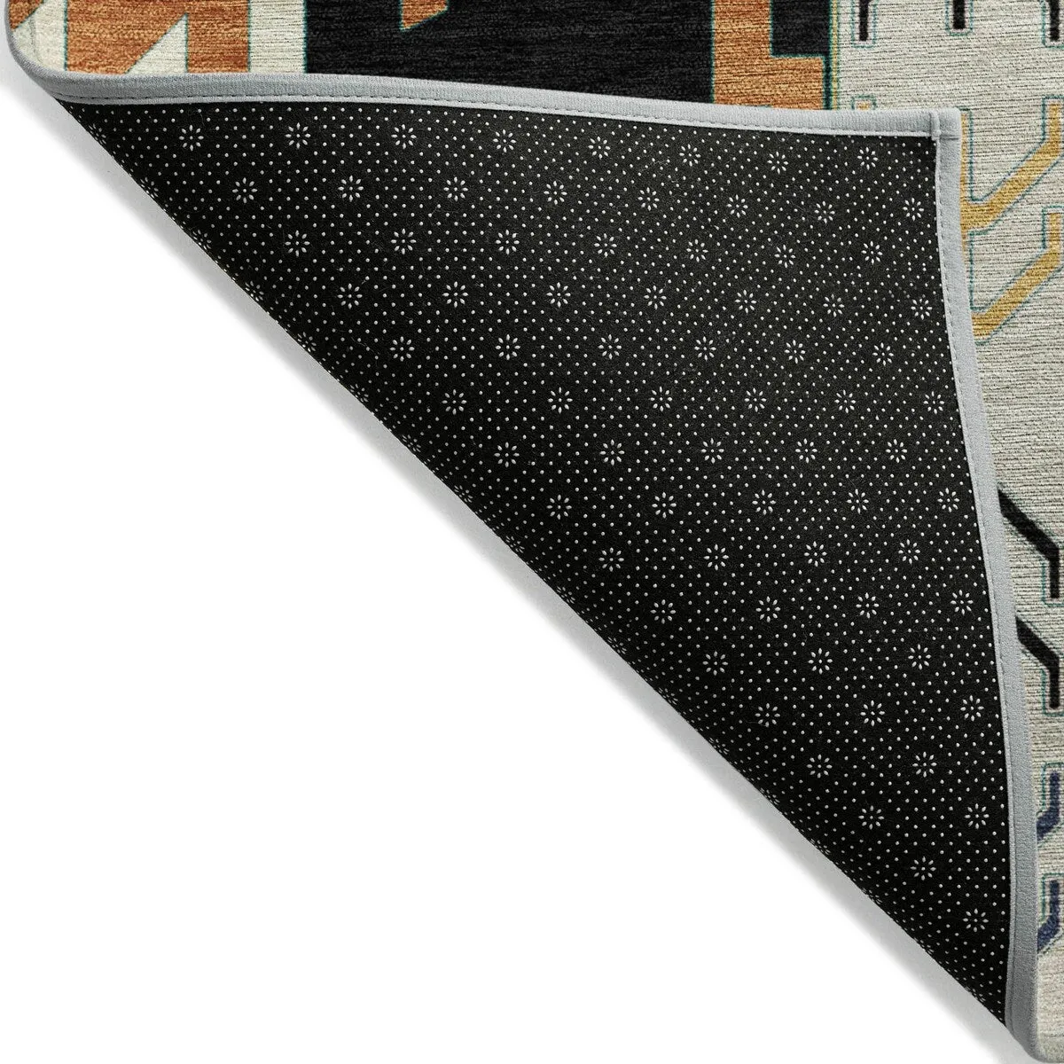 Machine Washable Indoor/ Outdoor Boho Tribal Chantille Rug