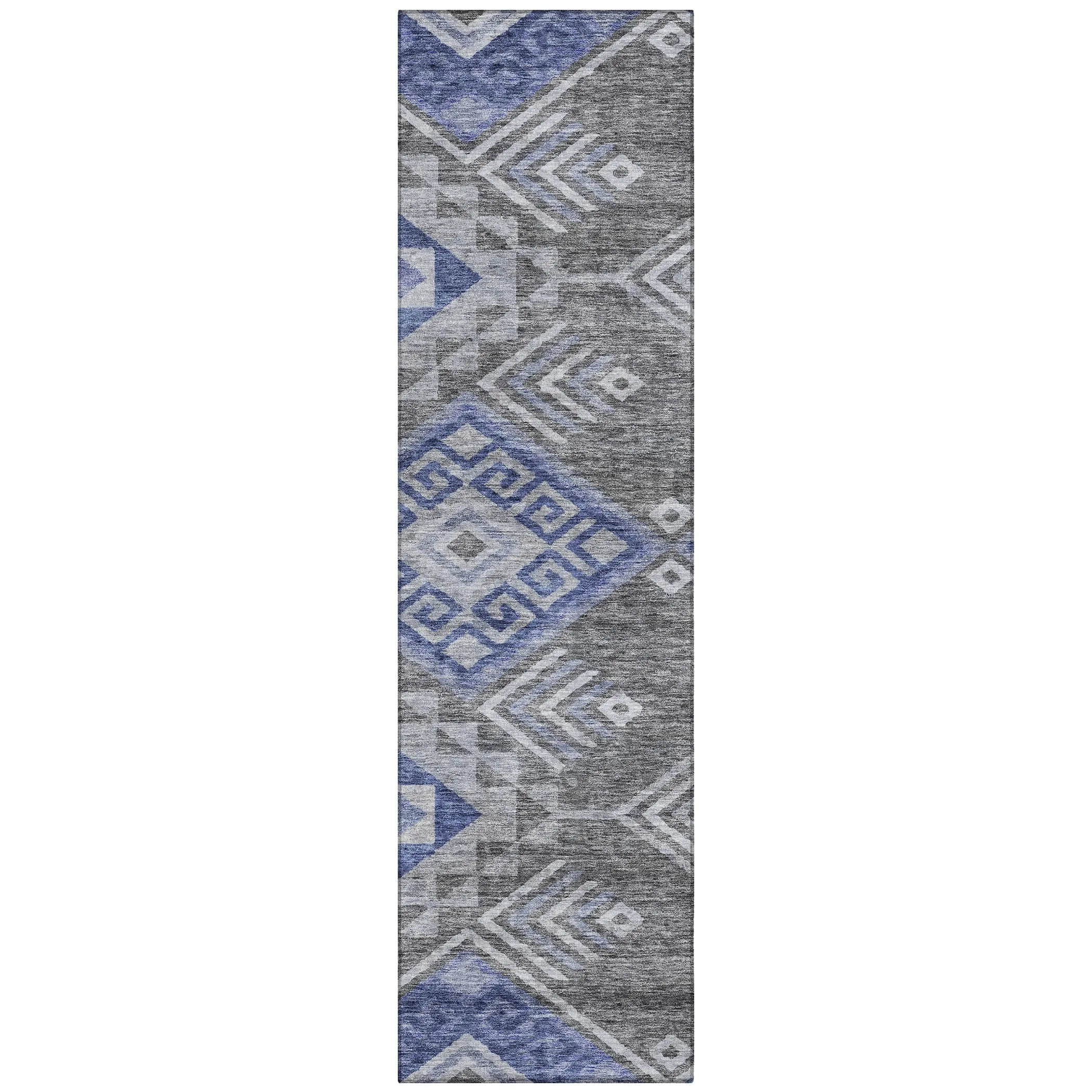 Machine Washable Indoor/ Outdoor Boho Tribal Chantille Rug