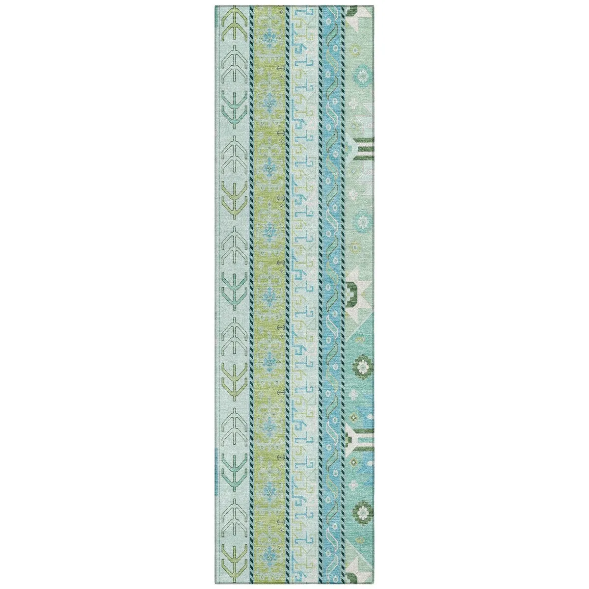 Machine Washable Indoor/ Outdoor Boho Tribal Chantille Rug