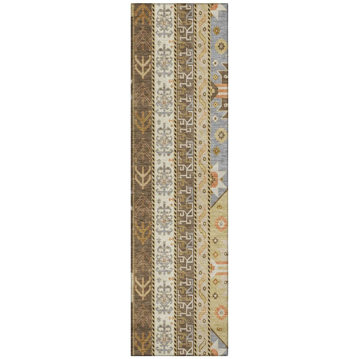 Machine Washable Indoor/ Outdoor Boho Tribal Chantille Rug