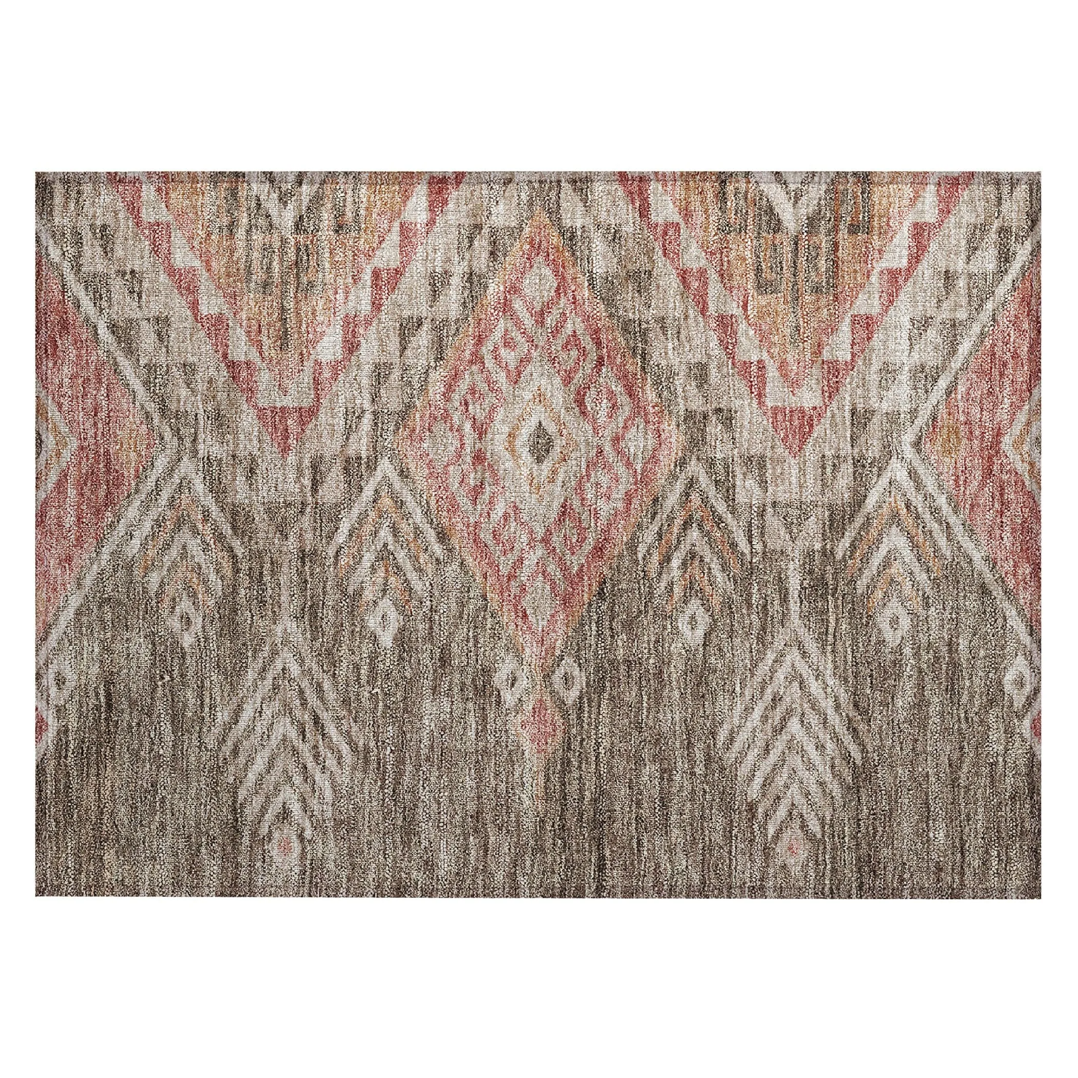 Machine Washable Indoor/ Outdoor Boho Tribal Chantille Rug