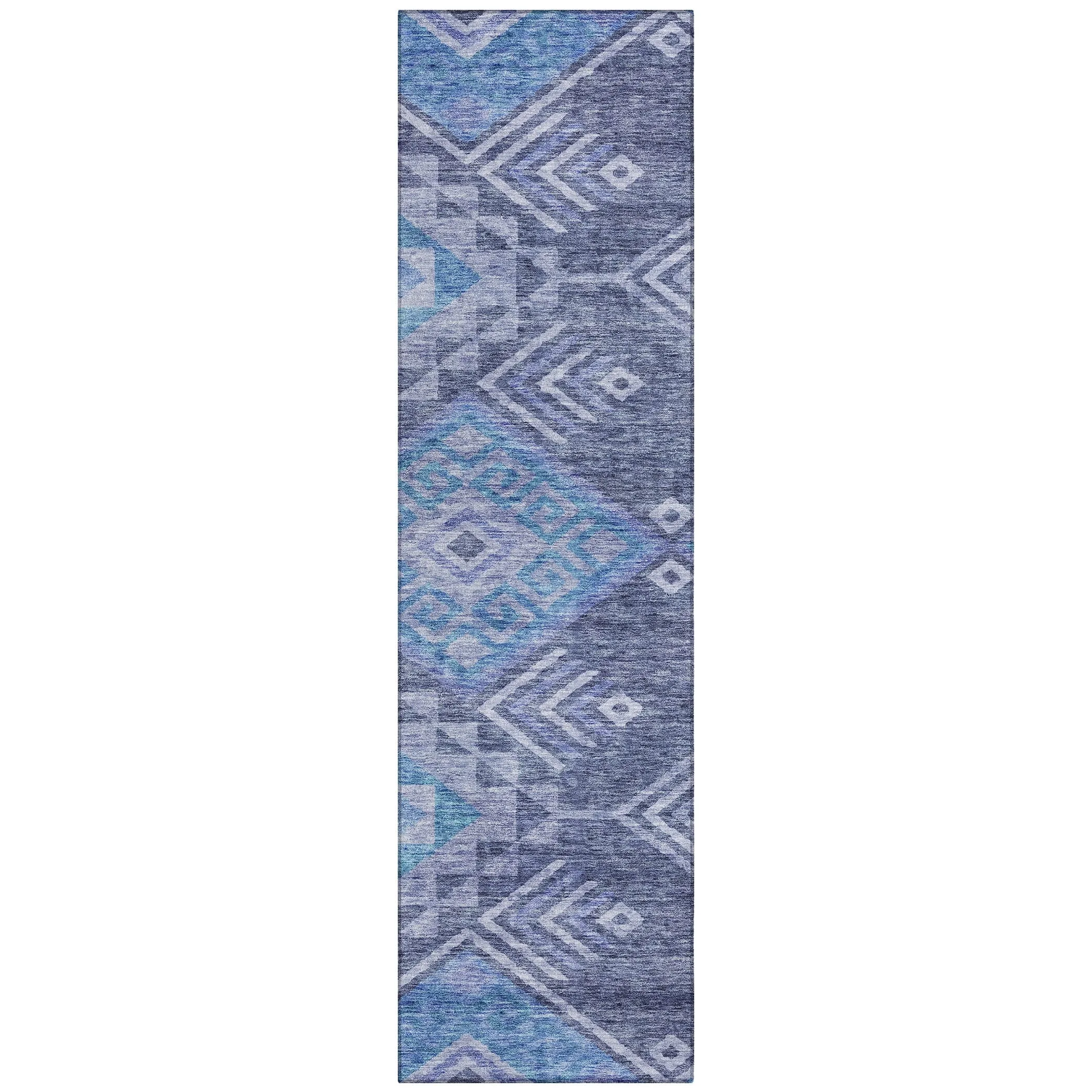 Machine Washable Indoor/ Outdoor Boho Tribal Chantille Rug