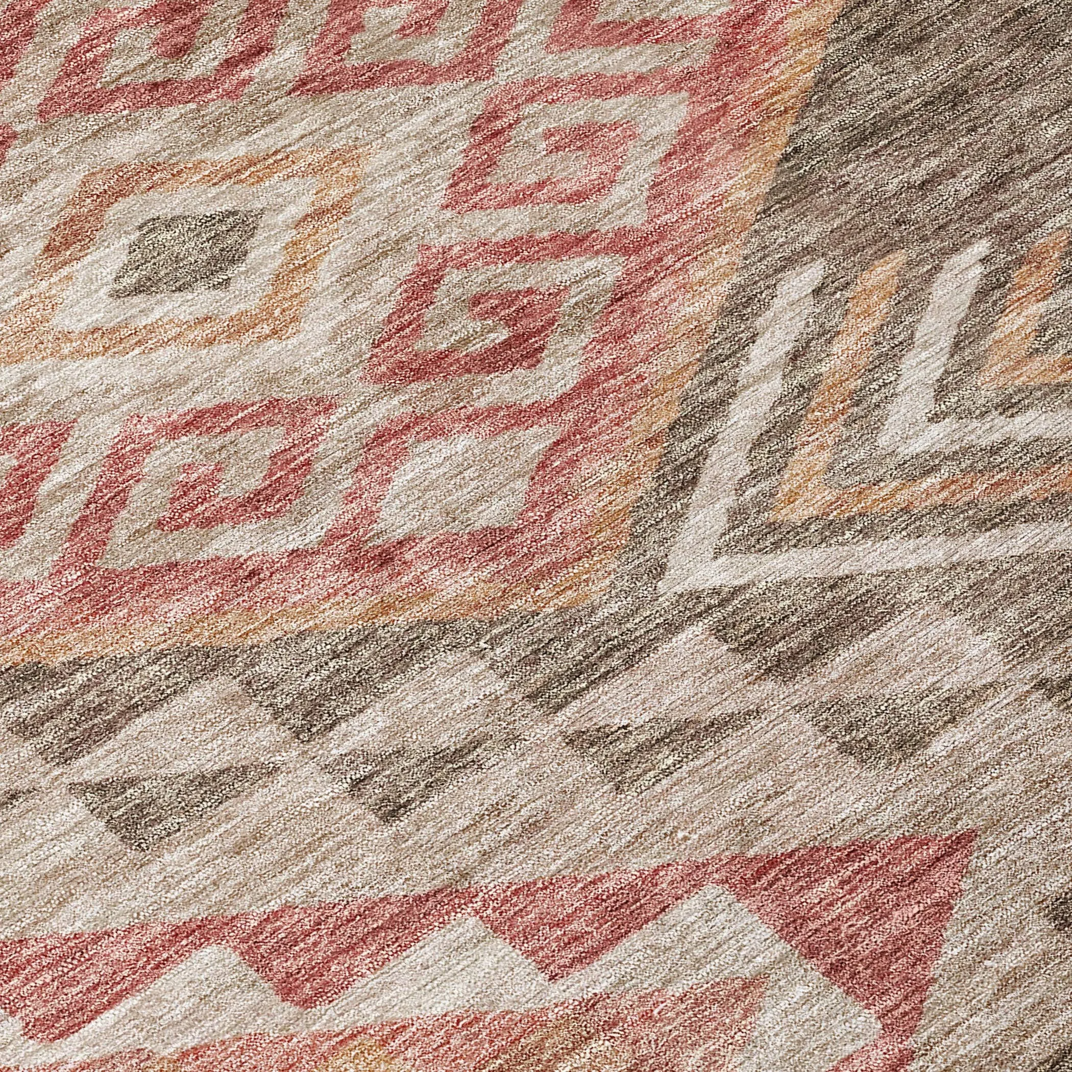 Machine Washable Indoor/ Outdoor Boho Tribal Chantille Rug