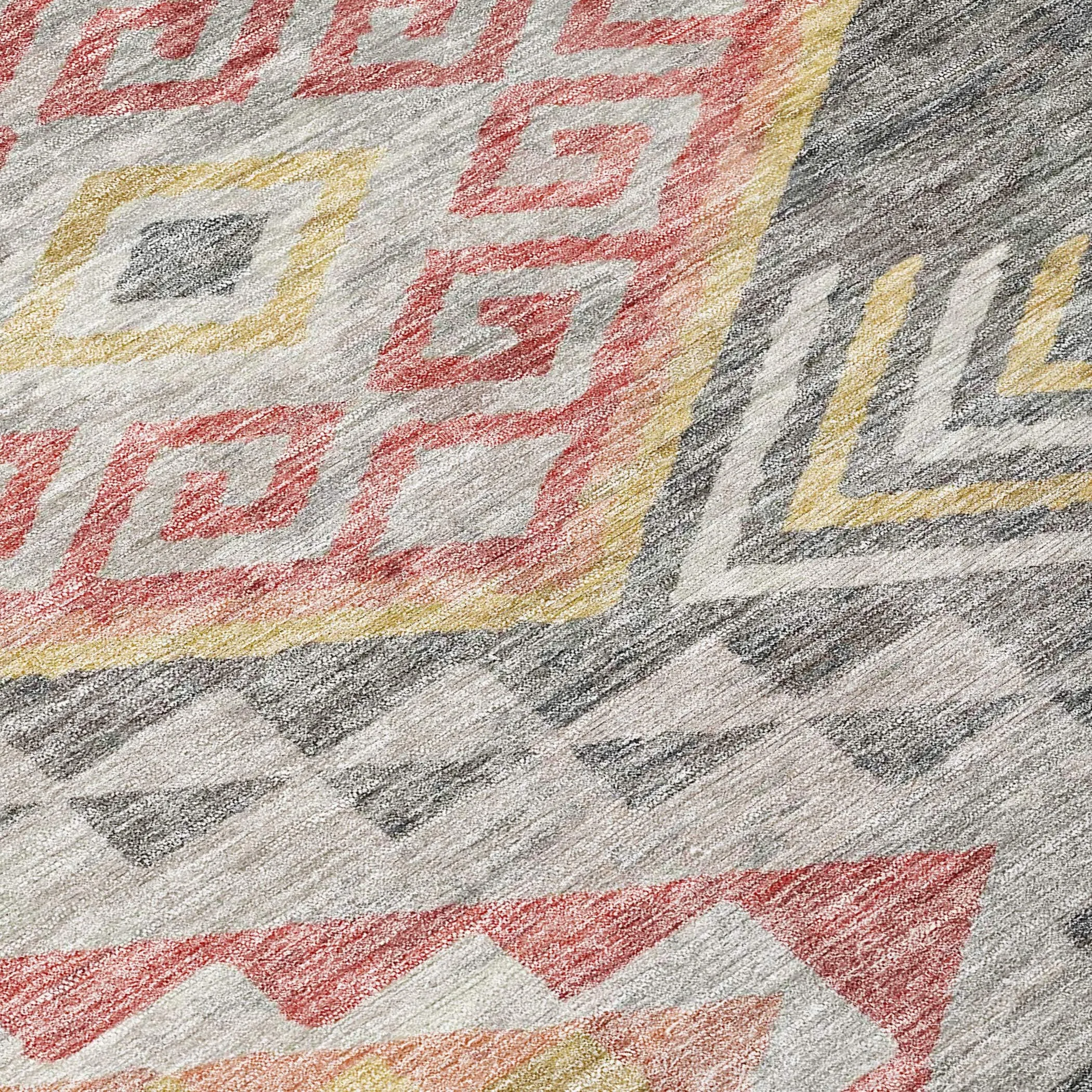 Machine Washable Indoor/ Outdoor Boho Tribal Chantille Rug