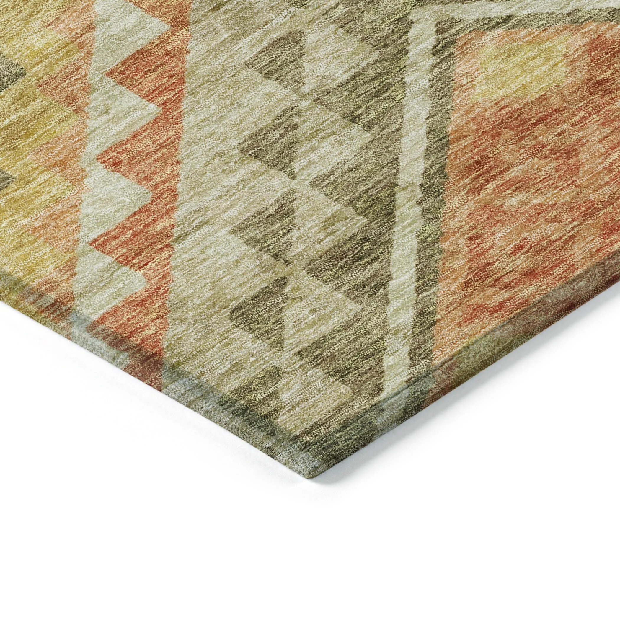 Machine Washable Indoor/ Outdoor Boho Tribal Chantille Rug