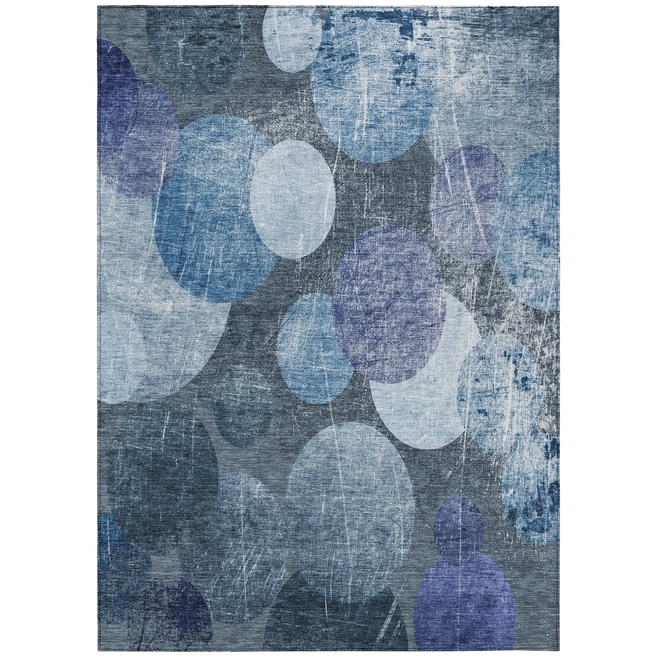 Machine Washable Indoor/ Outdoor Bubbles Chantille Rug