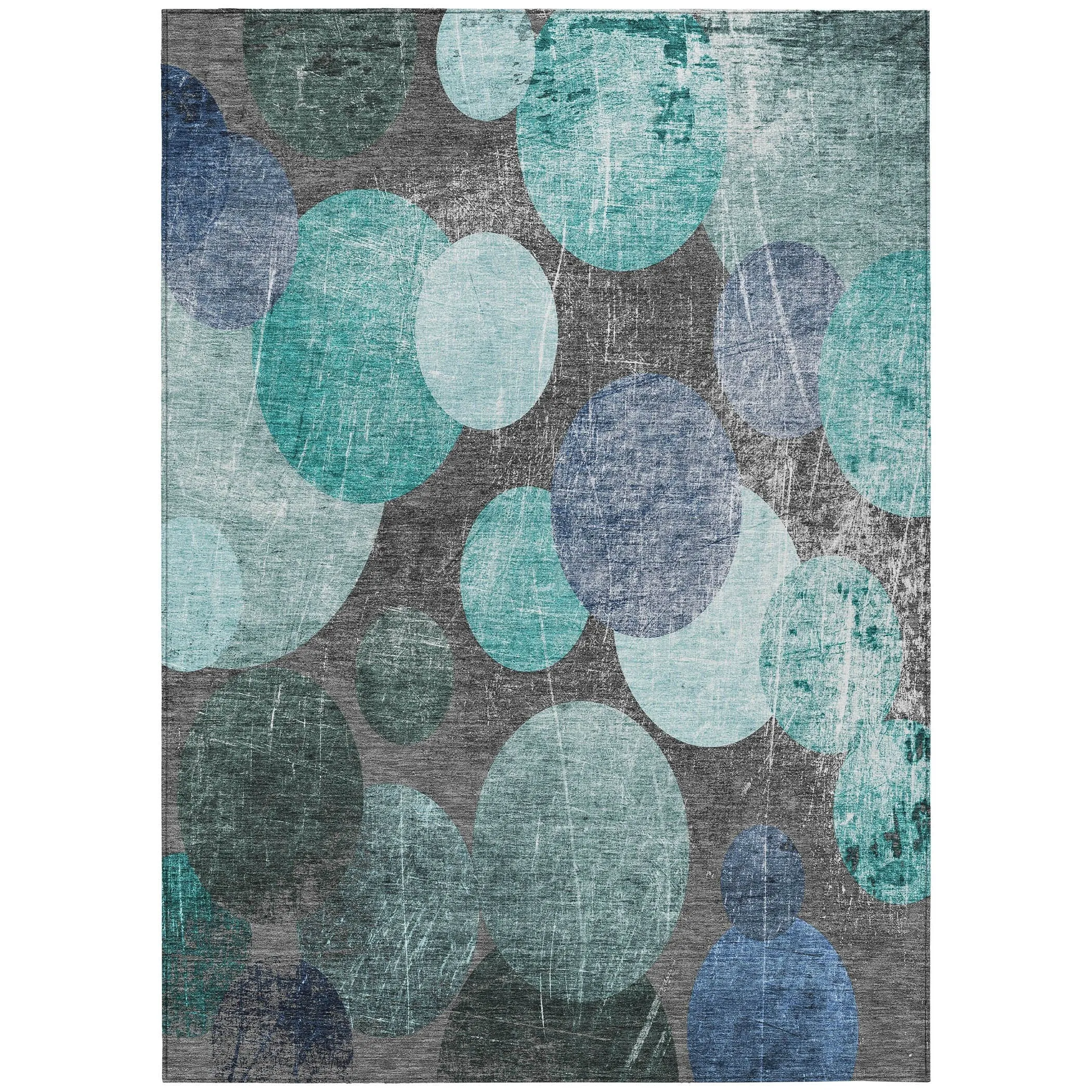 Machine Washable Indoor/ Outdoor Bubbles Chantille Rug
