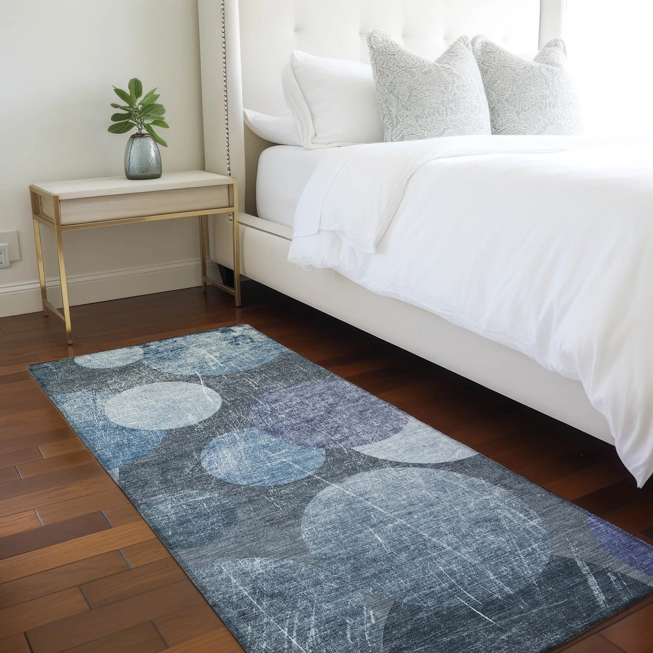 Machine Washable Indoor/ Outdoor Bubbles Chantille Rug