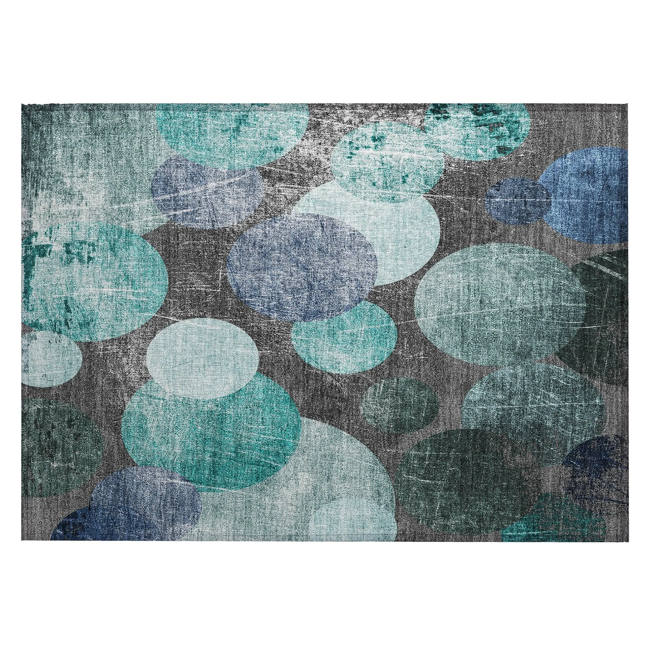 Machine Washable Indoor/ Outdoor Bubbles Chantille Rug