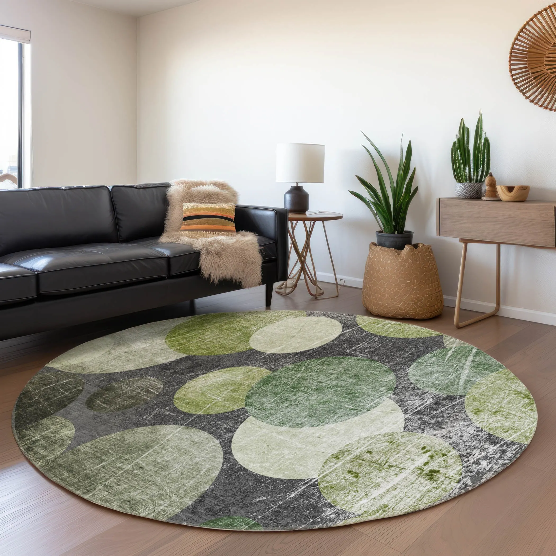 Machine Washable Indoor/ Outdoor Bubbles Chantille Rug