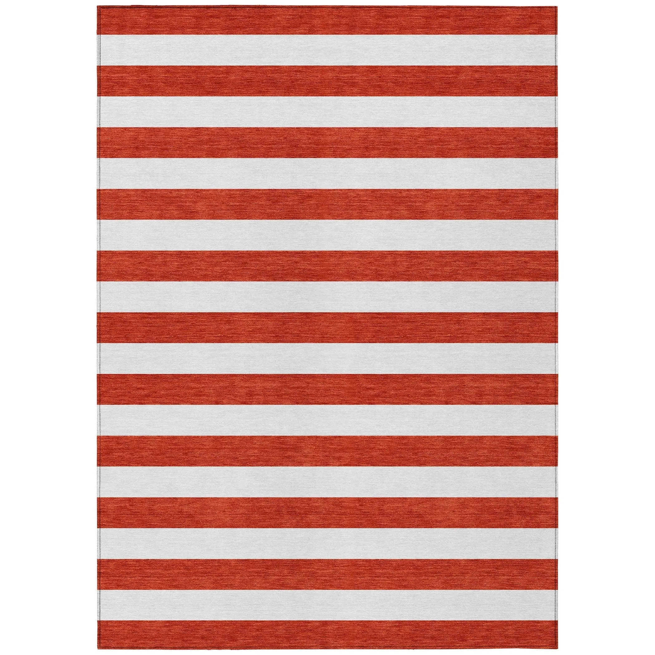 Machine Washable Indoor/ Outdoor Cabana Striped Chantille Rug