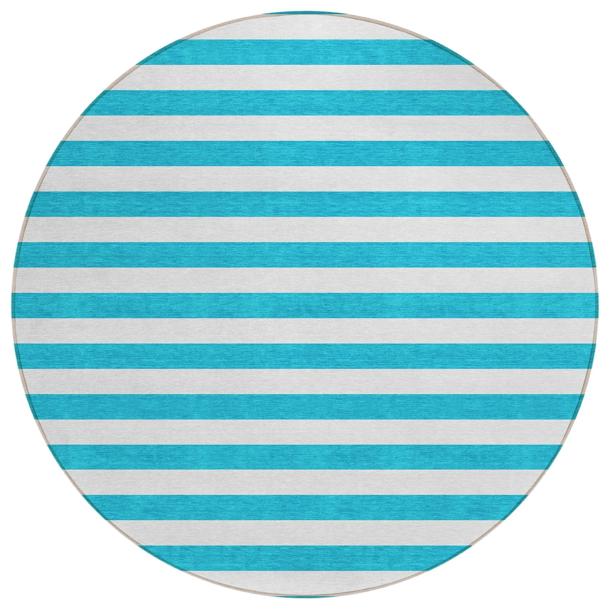 Machine Washable Indoor/ Outdoor Cabana Striped Chantille Rug