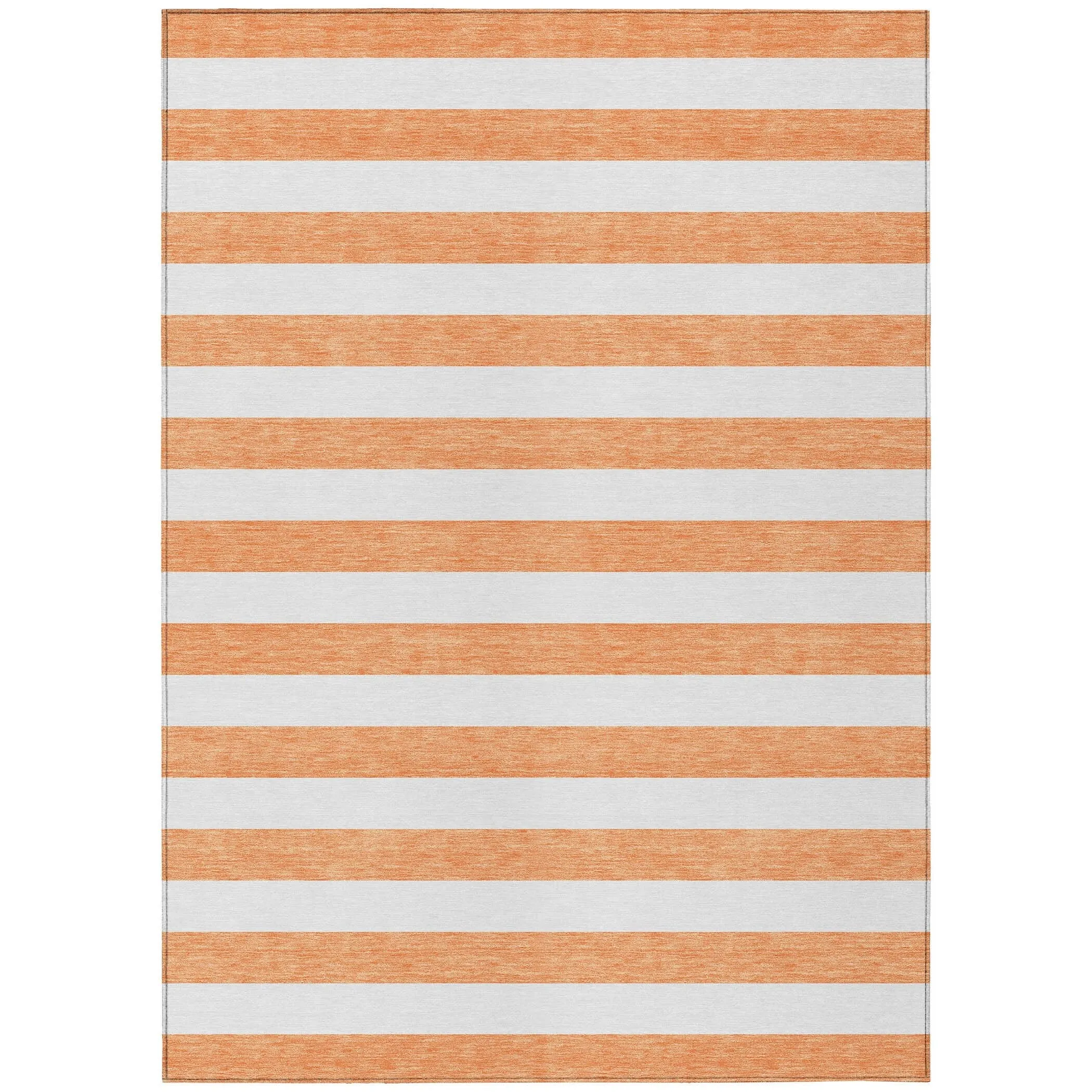 Machine Washable Indoor/ Outdoor Cabana Striped Chantille Rug
