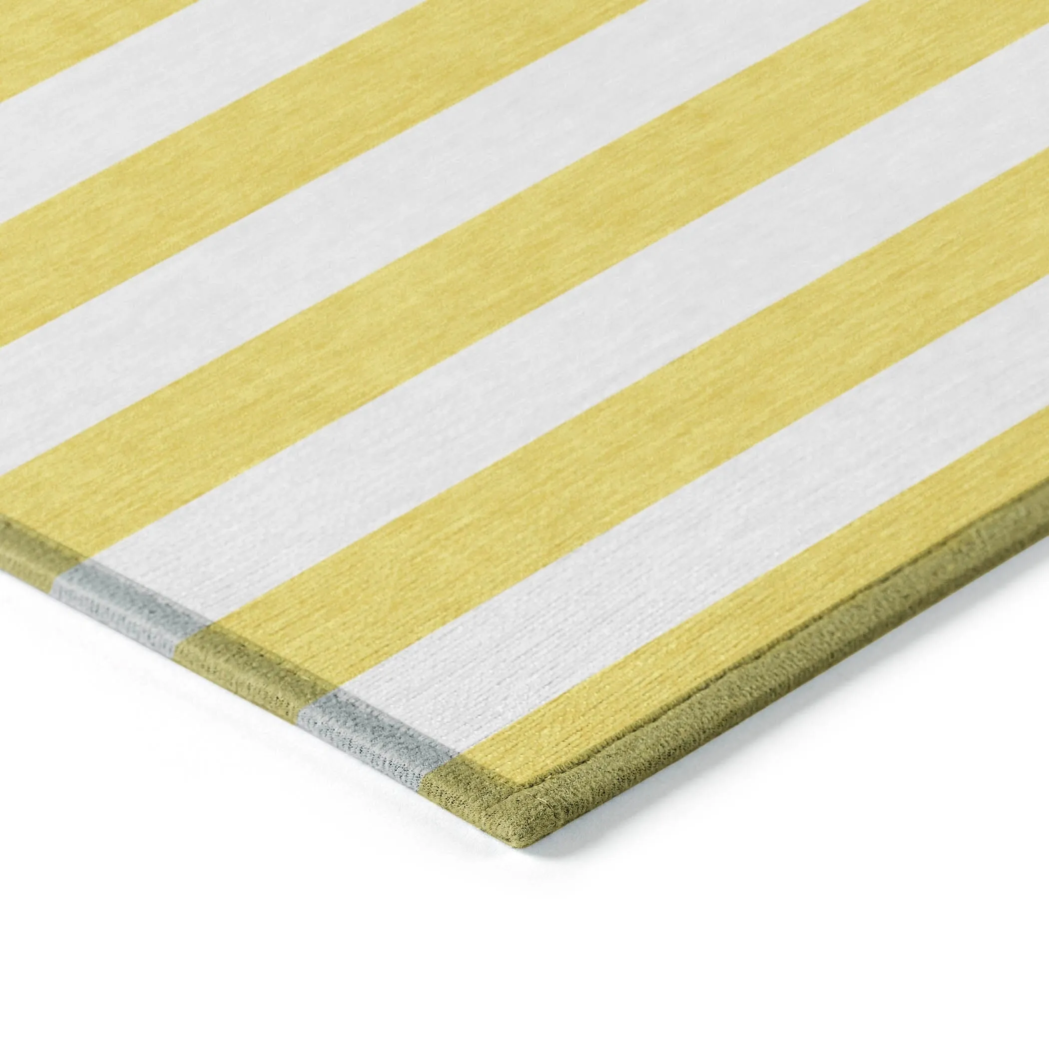 Machine Washable Indoor/ Outdoor Cabana Striped Chantille Rug