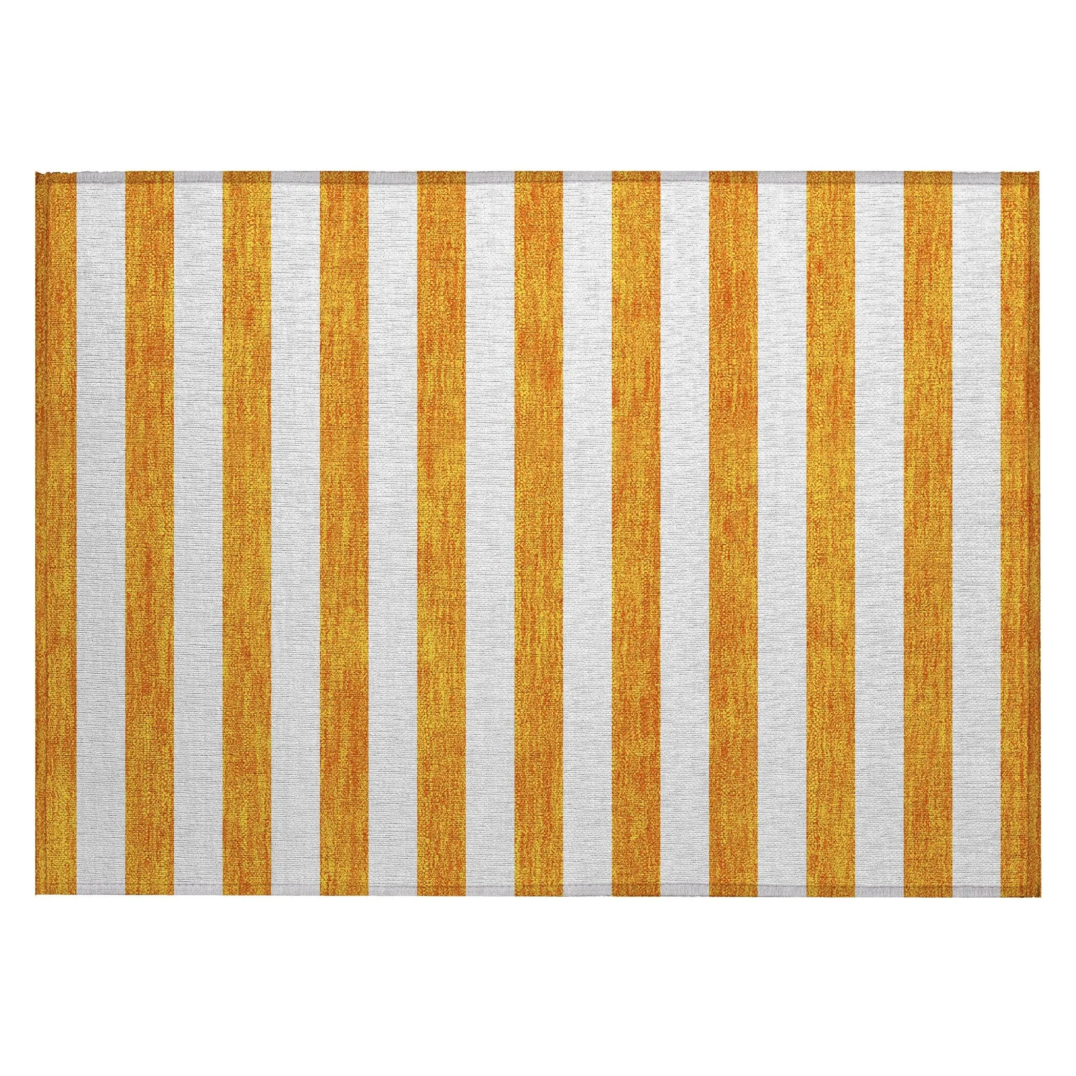 Machine Washable Indoor/ Outdoor Cabana Striped Chantille Rug