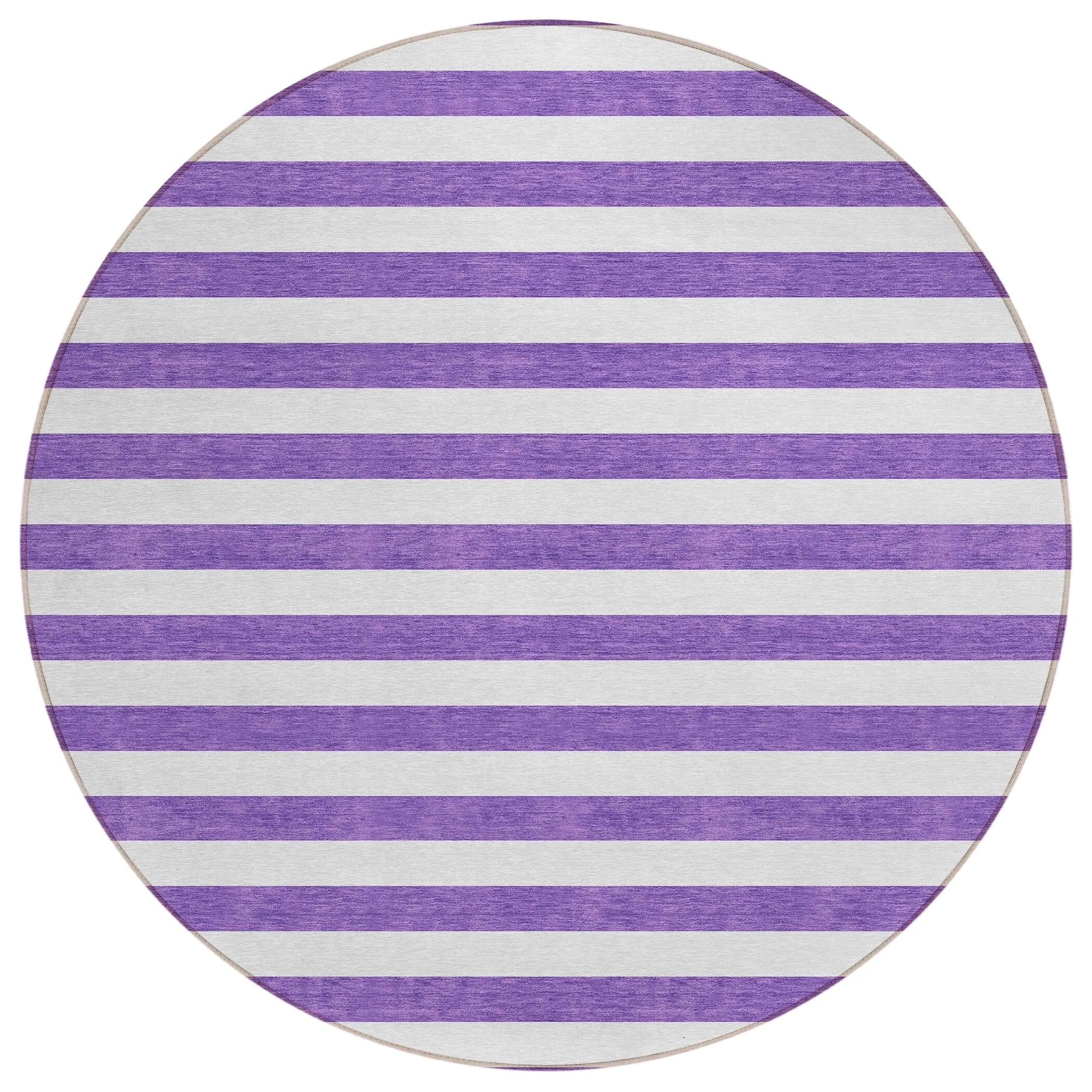 Machine Washable Indoor/ Outdoor Cabana Striped Chantille Rug