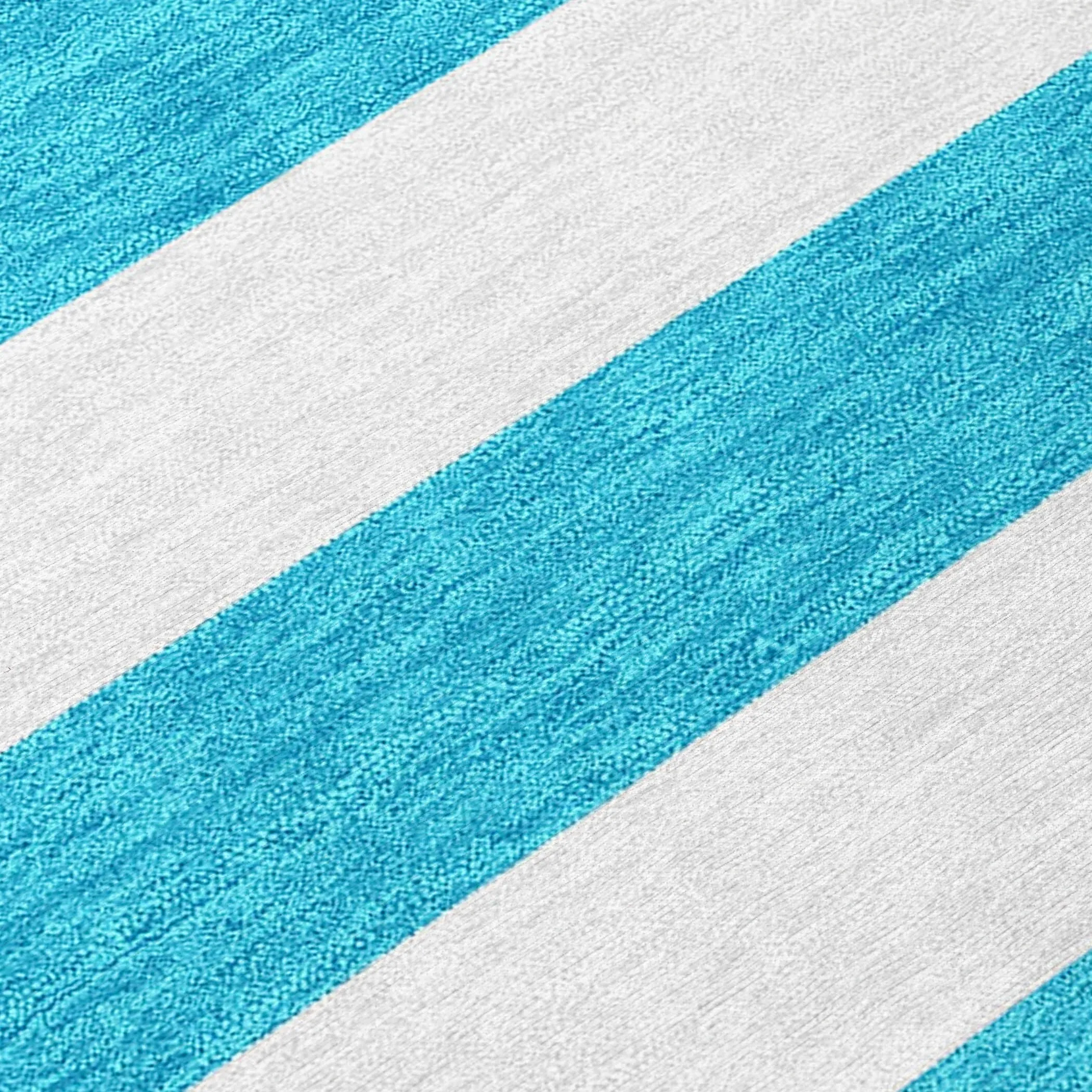 Machine Washable Indoor/ Outdoor Cabana Striped Chantille Rug