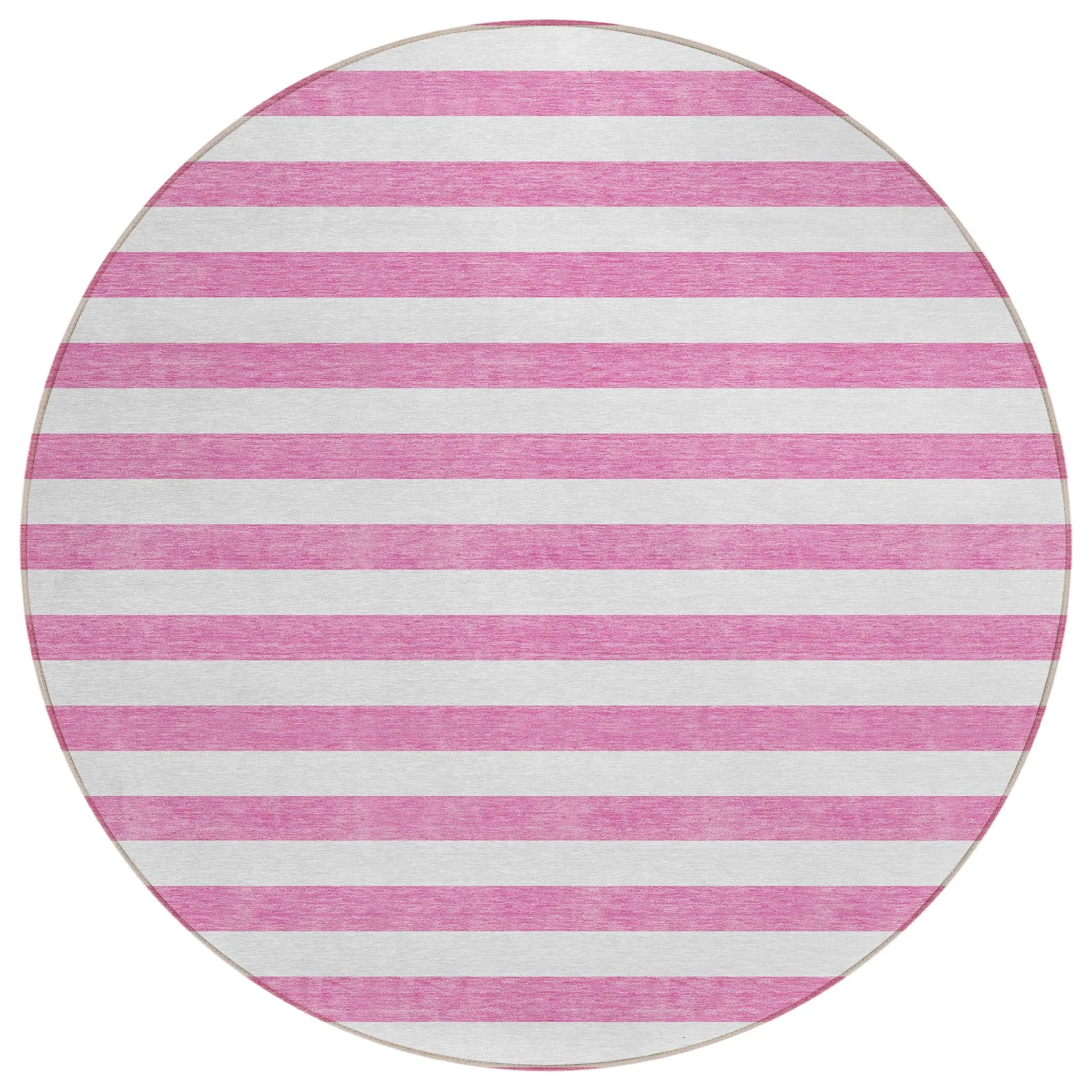 Machine Washable Indoor/ Outdoor Cabana Striped Chantille Rug