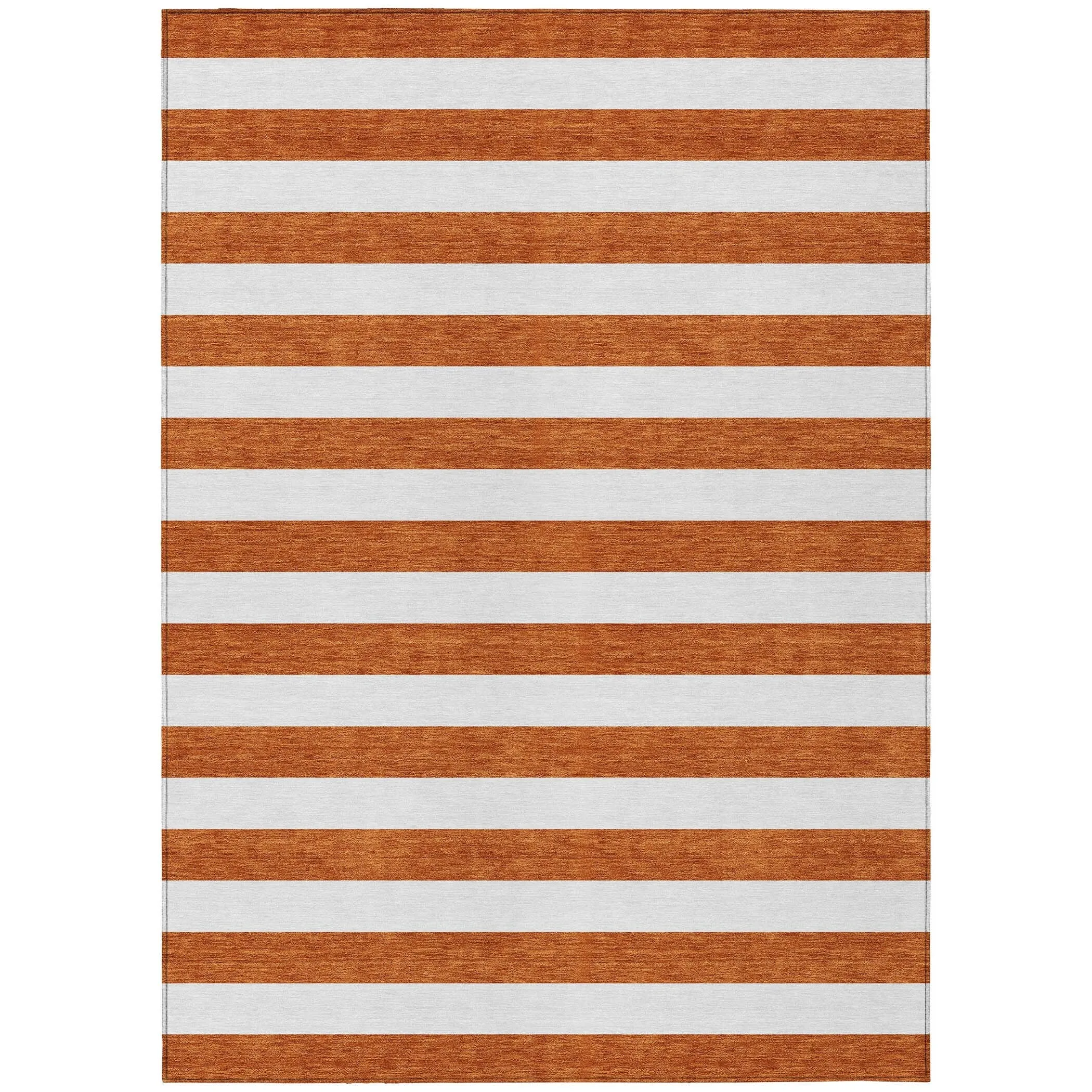 Machine Washable Indoor/ Outdoor Cabana Striped Chantille Rug