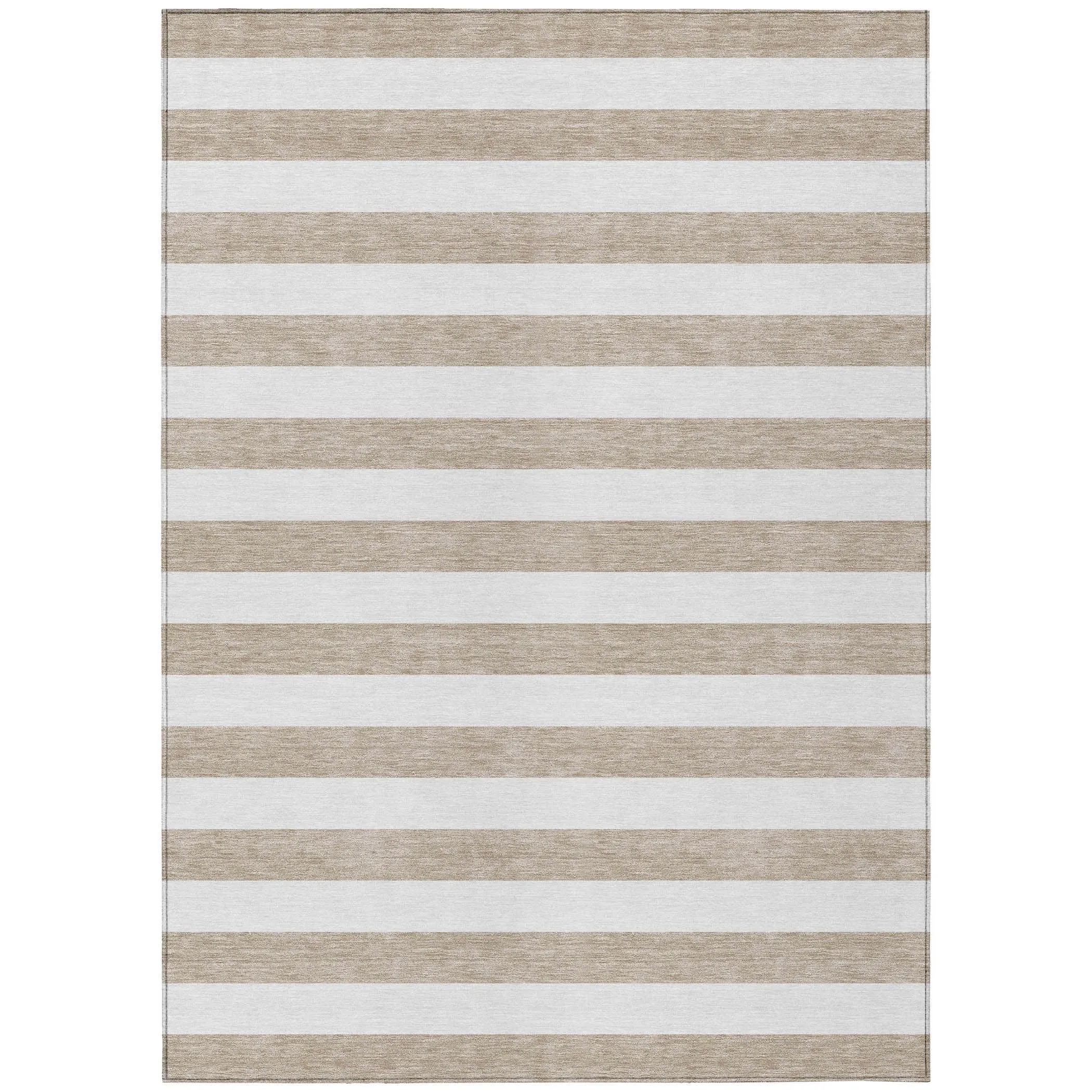 Machine Washable Indoor/ Outdoor Cabana Striped Chantille Rug