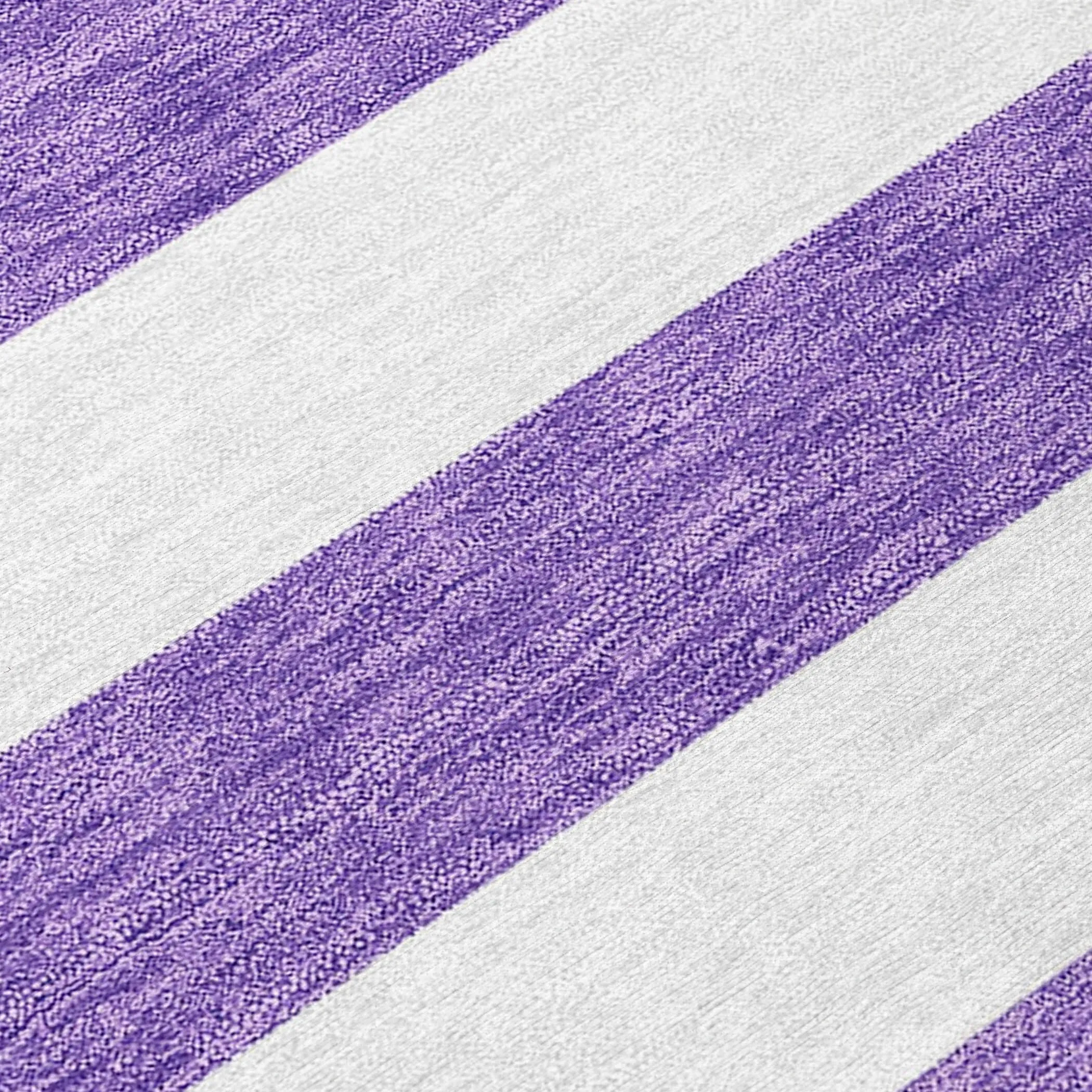 Machine Washable Indoor/ Outdoor Cabana Striped Chantille Rug