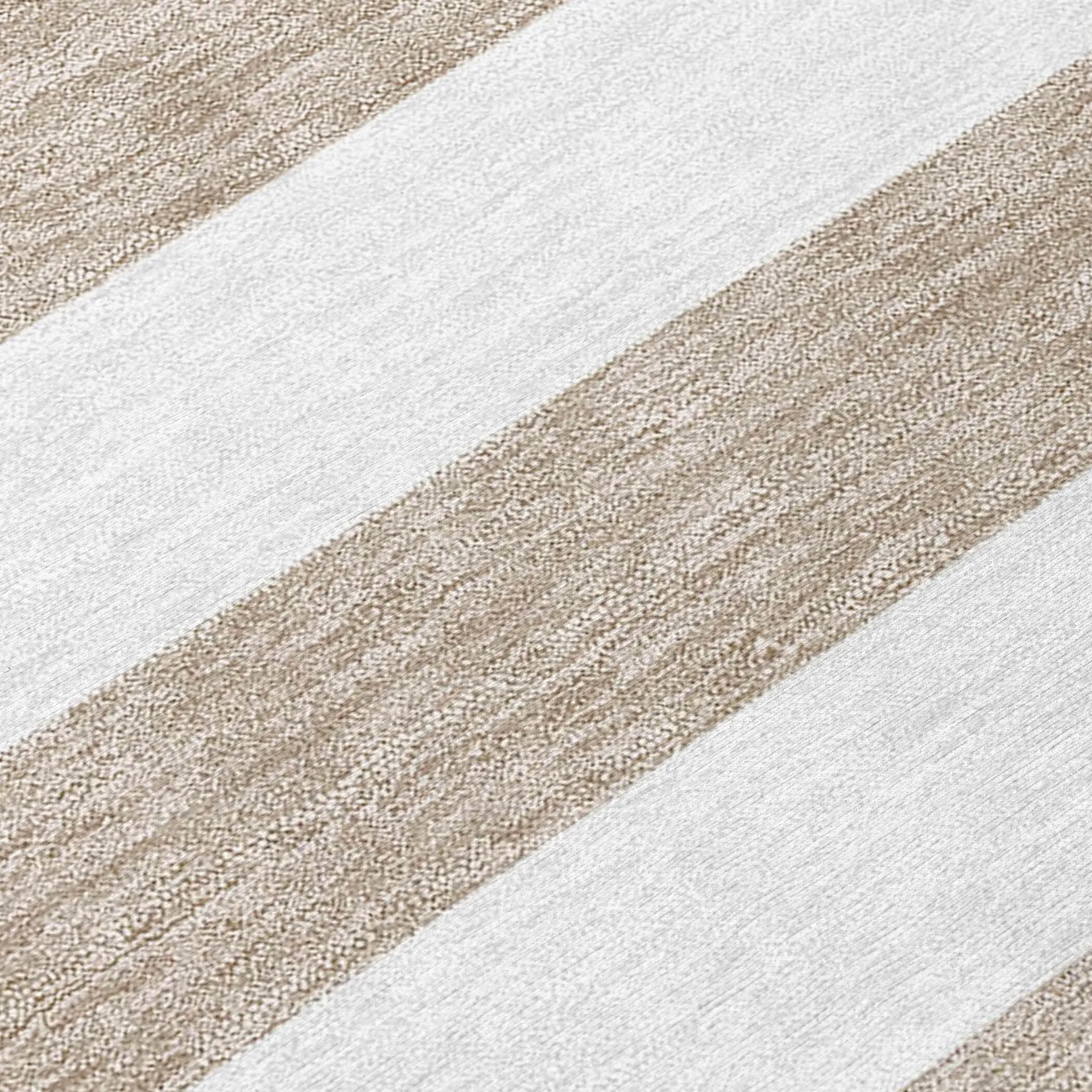 Machine Washable Indoor/ Outdoor Cabana Striped Chantille Rug