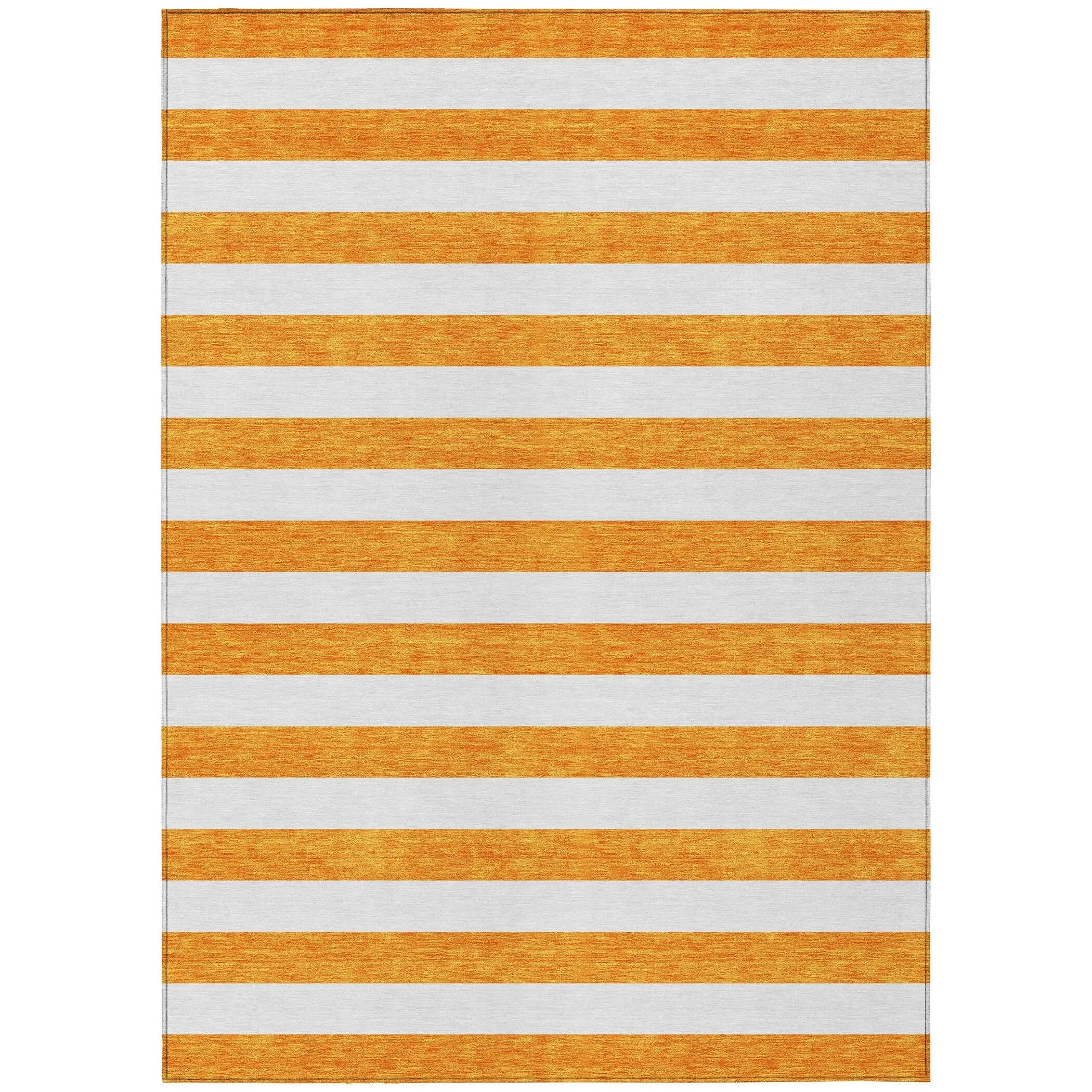 Machine Washable Indoor/ Outdoor Cabana Striped Chantille Rug