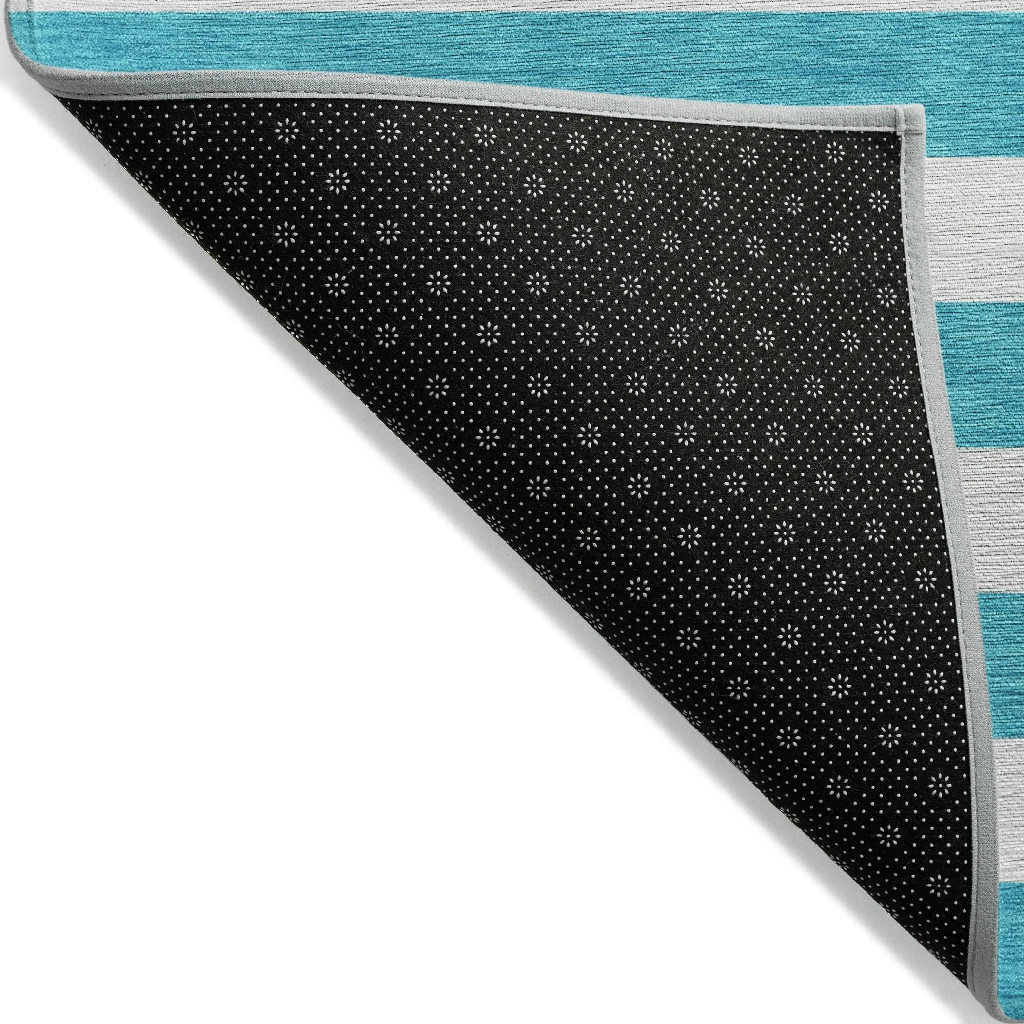Machine Washable Indoor/ Outdoor Cabana Striped Chantille Rug