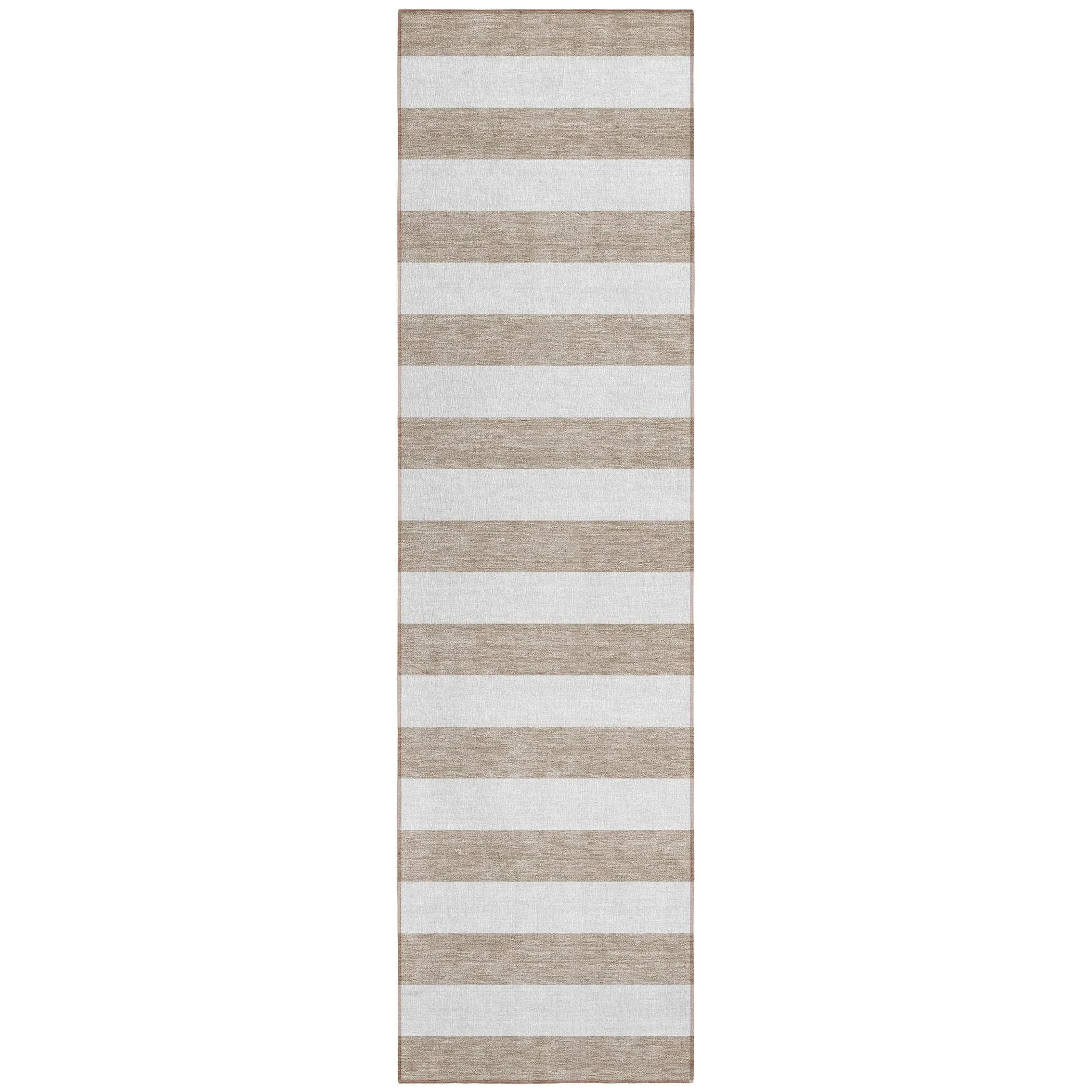 Machine Washable Indoor/ Outdoor Cabana Striped Chantille Rug