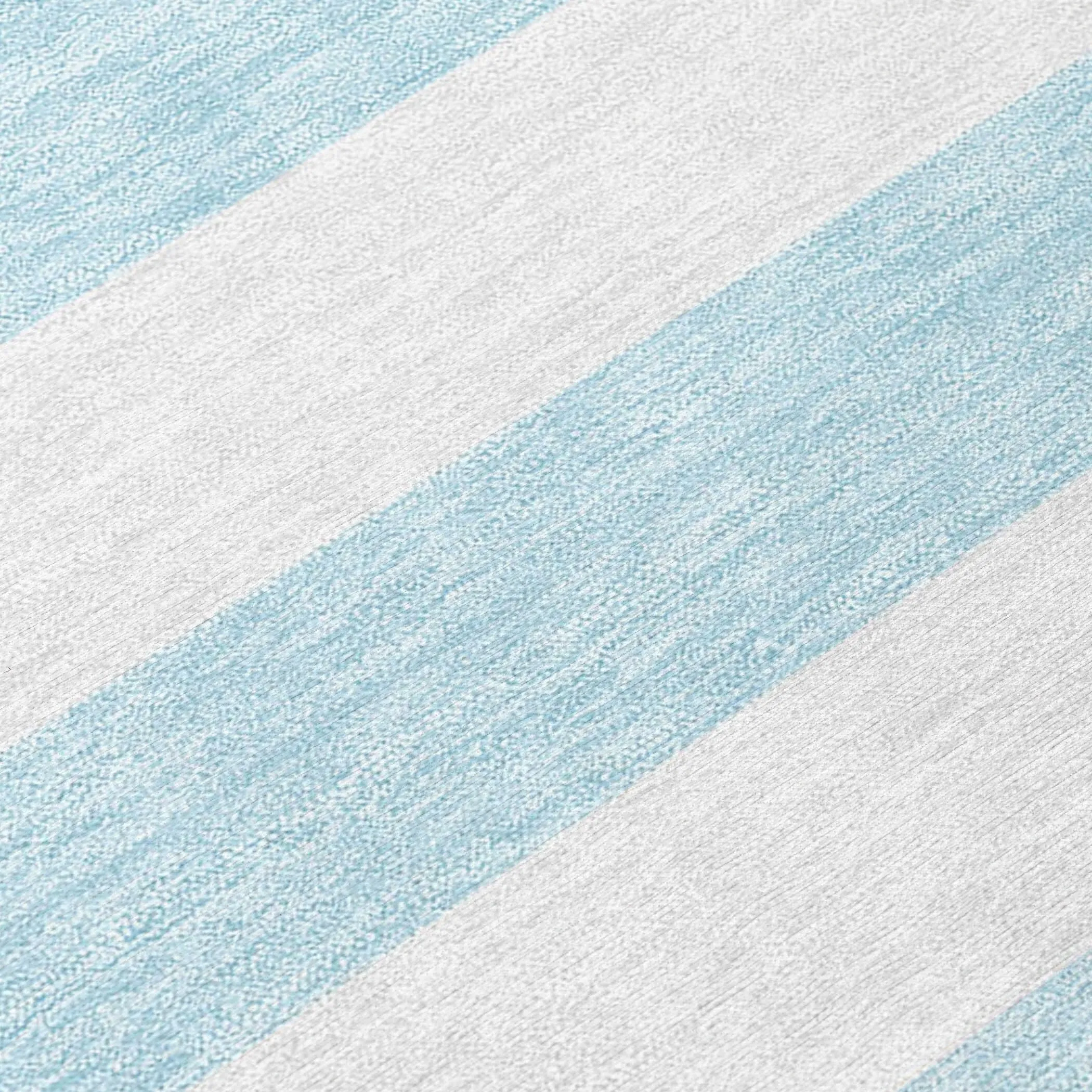 Machine Washable Indoor/ Outdoor Cabana Striped Chantille Rug