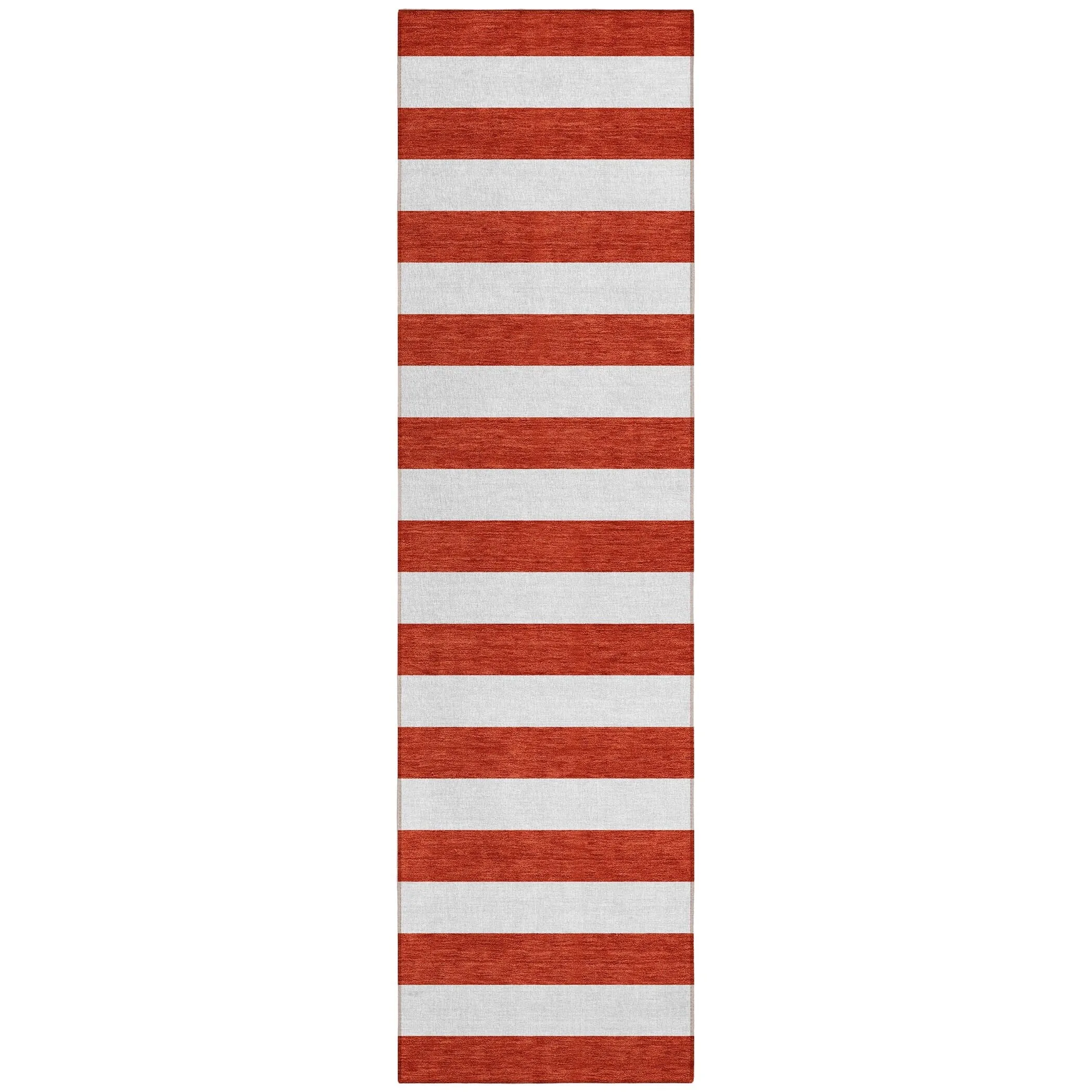 Machine Washable Indoor/ Outdoor Cabana Striped Chantille Rug