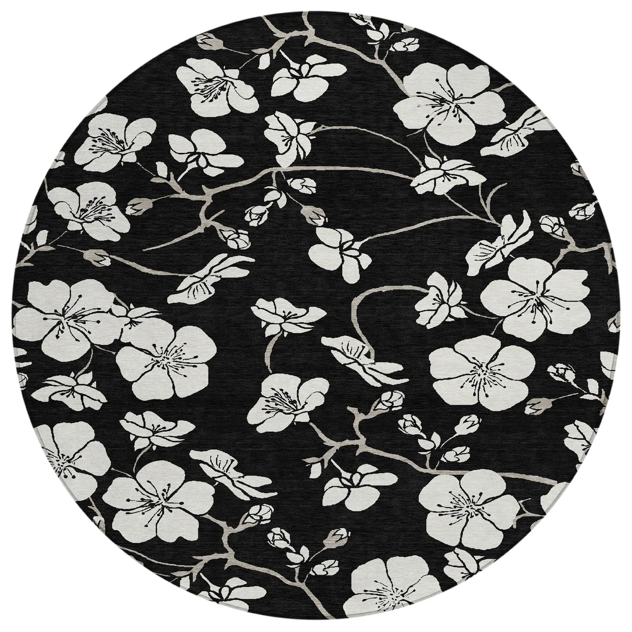 Machine Washable Indoor/ Outdoor Calm Floral Chantille Rug