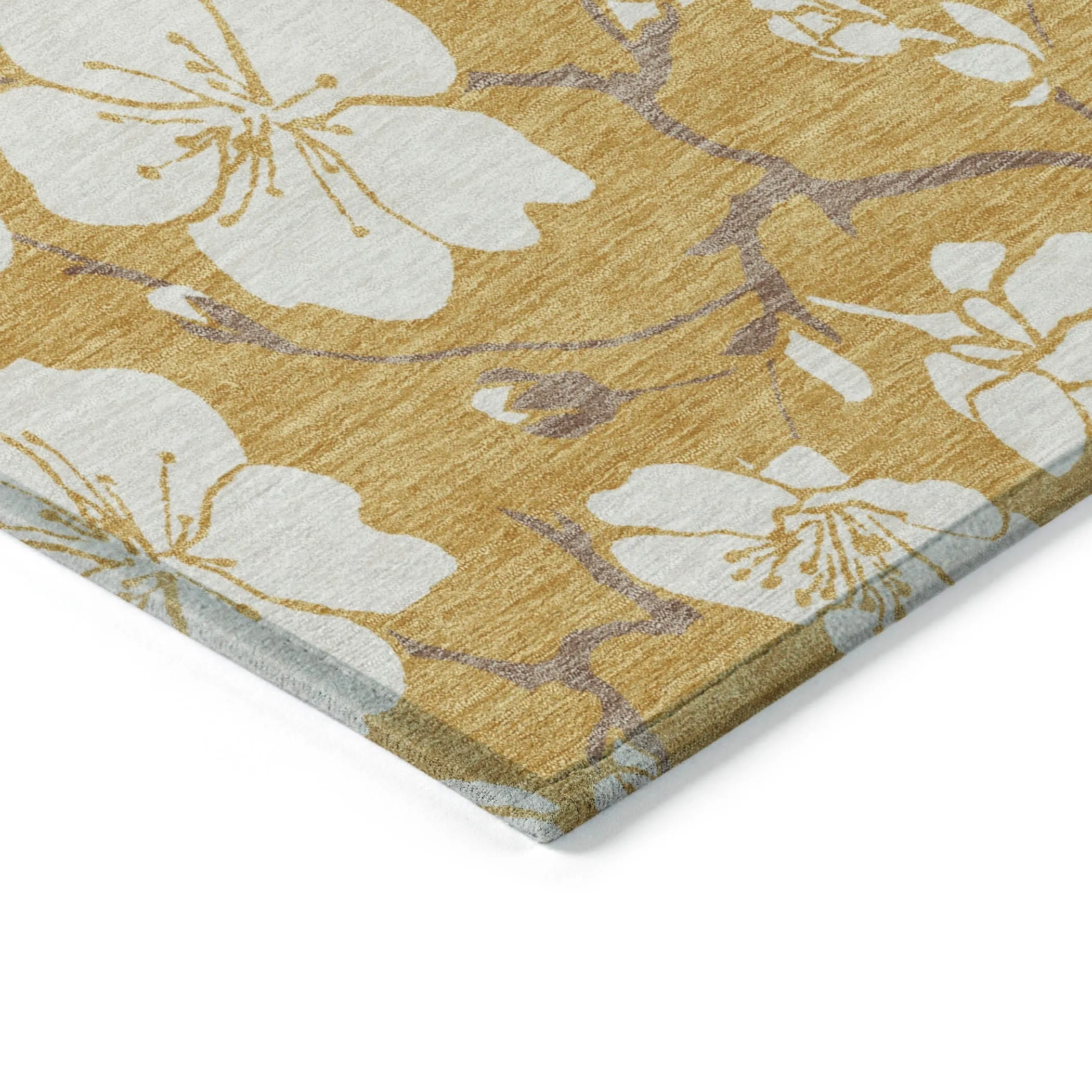 Machine Washable Indoor/ Outdoor Calm Floral Chantille Rug
