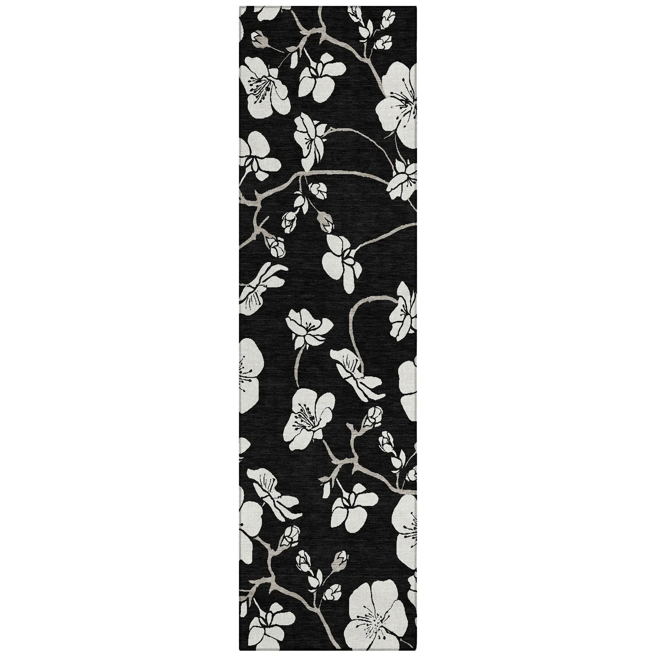 Machine Washable Indoor/ Outdoor Calm Floral Chantille Rug