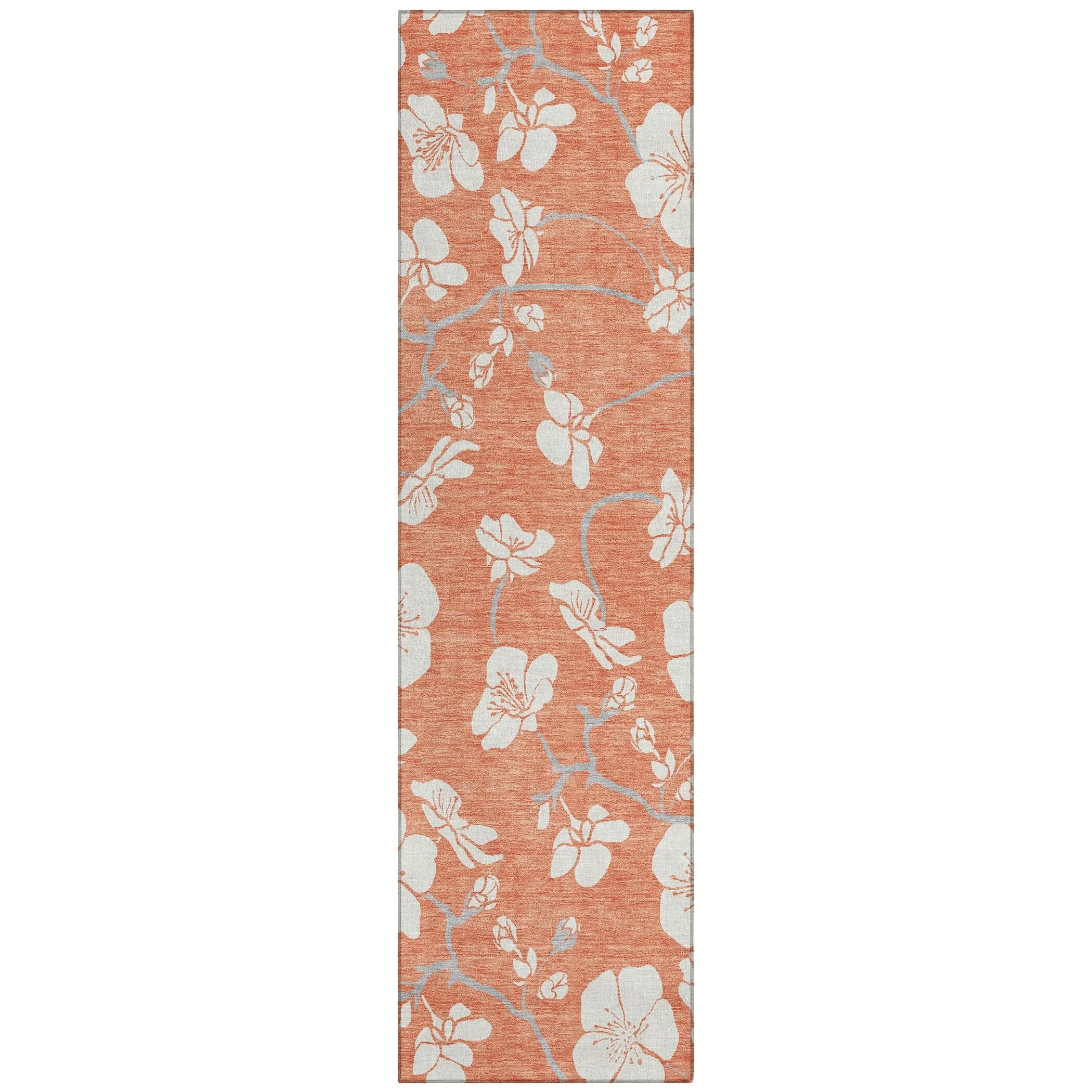 Machine Washable Indoor/ Outdoor Calm Floral Chantille Rug