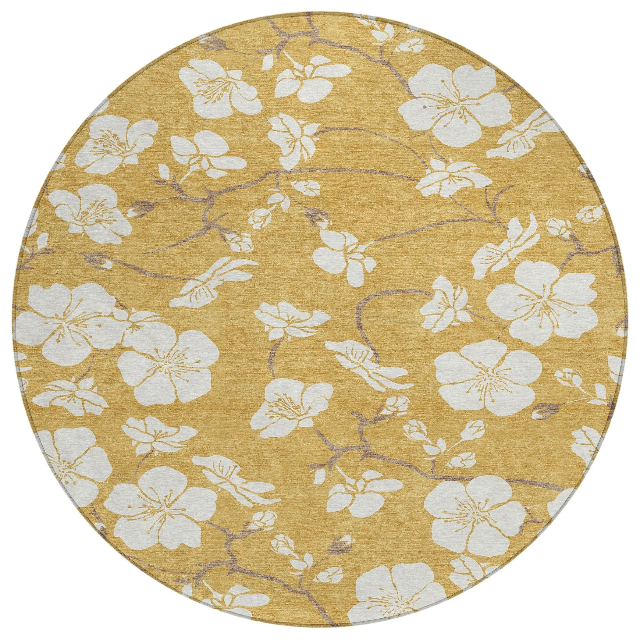 Machine Washable Indoor/ Outdoor Calm Floral Chantille Rug