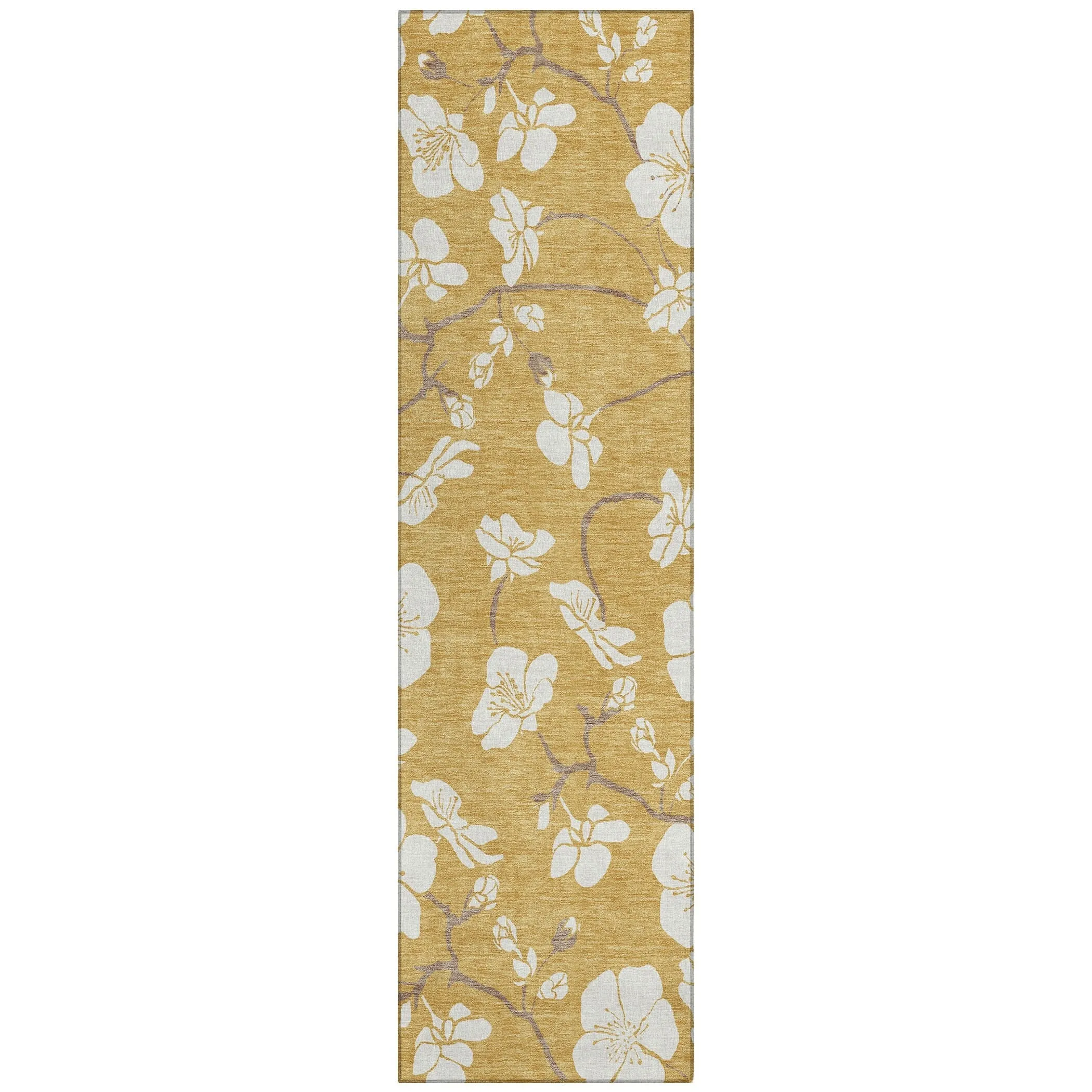 Machine Washable Indoor/ Outdoor Calm Floral Chantille Rug
