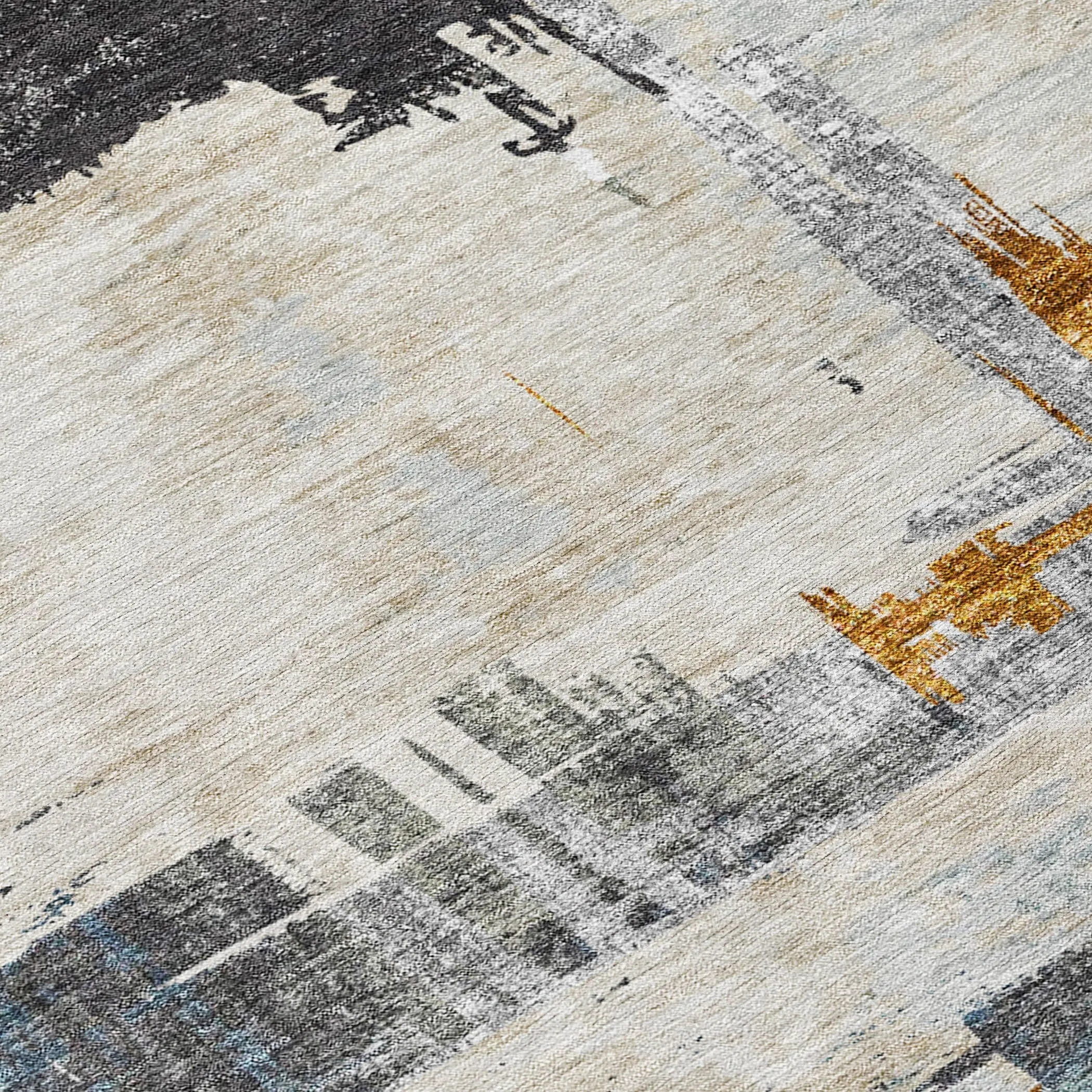 Machine Washable Indoor/ Outdoor Chantille Abstract Modern Rug