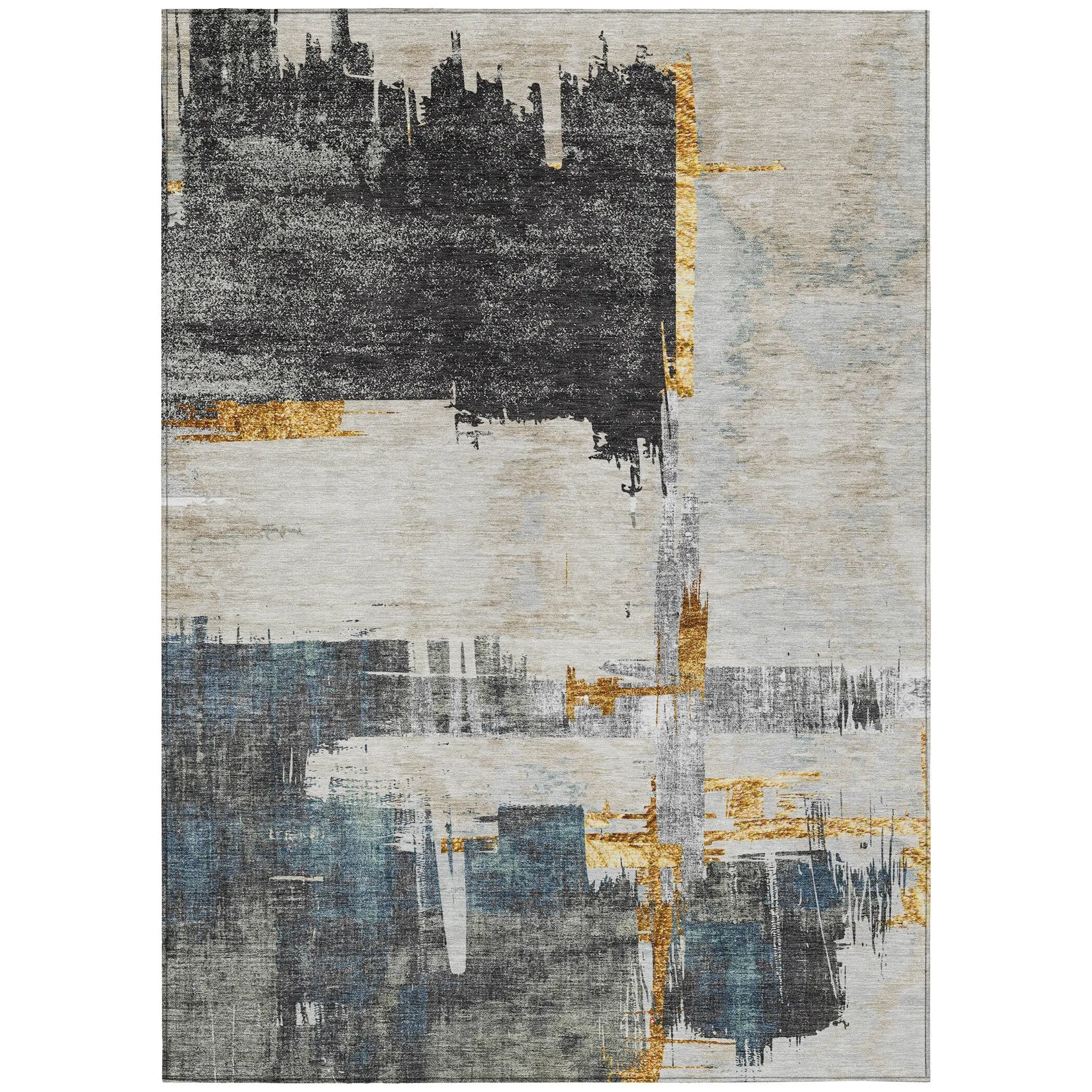Machine Washable Indoor/ Outdoor Chantille Abstract Modern Rug