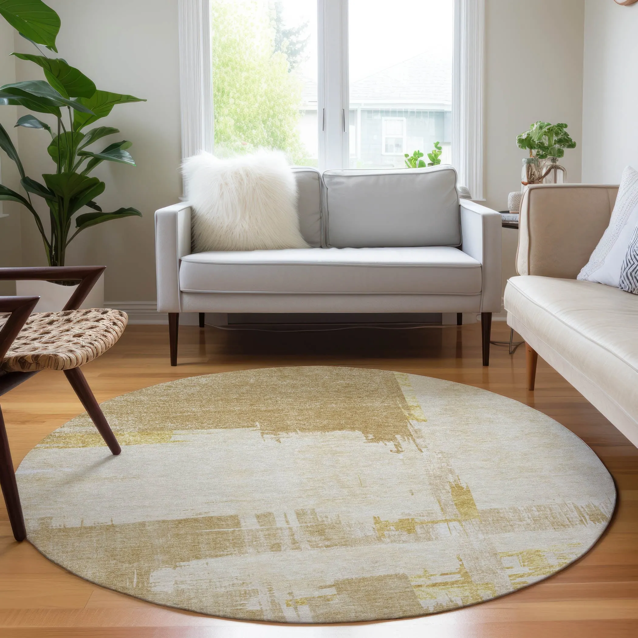 Machine Washable Indoor/ Outdoor Chantille Abstract Modern Rug