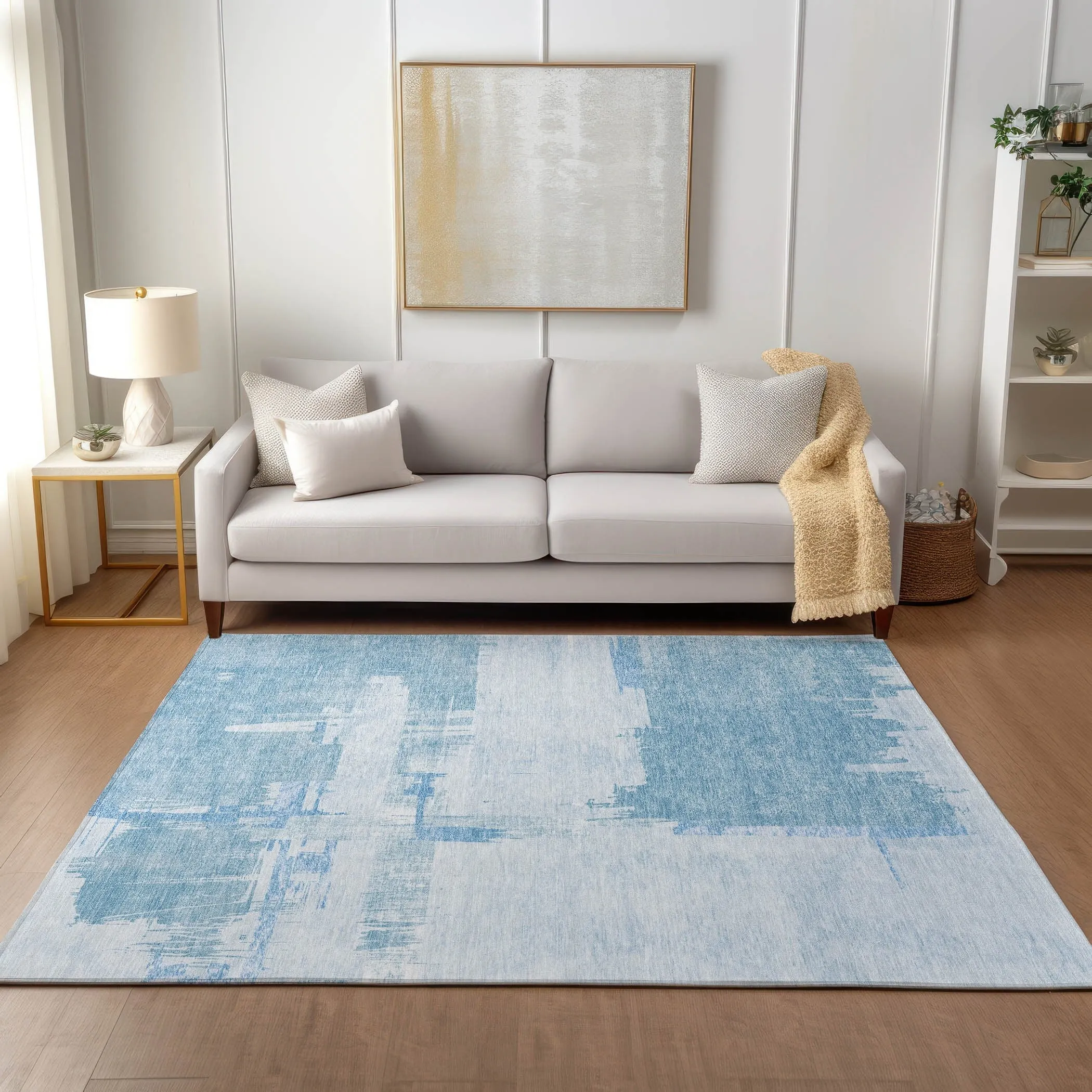 Machine Washable Indoor/ Outdoor Chantille Abstract Modern Rug