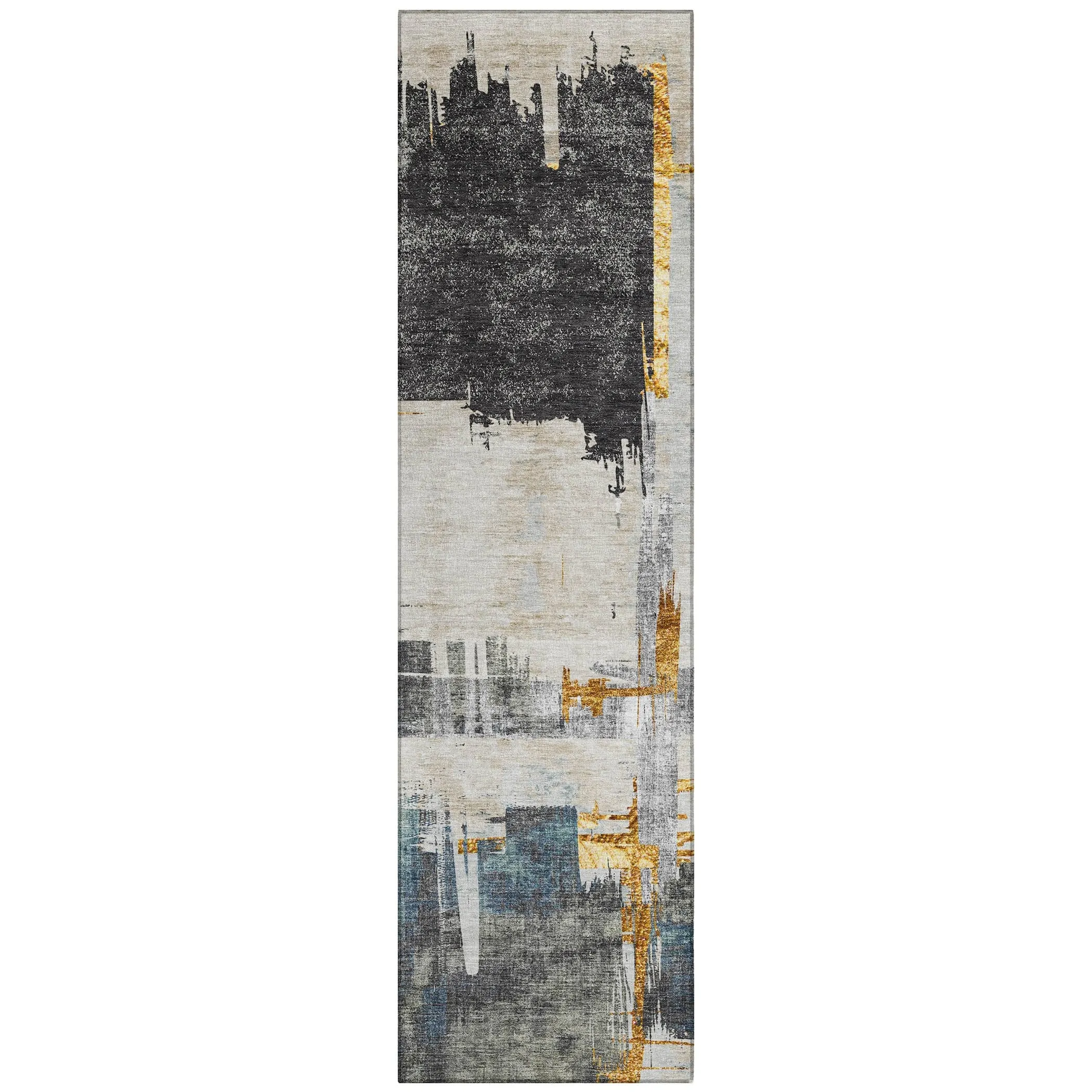 Machine Washable Indoor/ Outdoor Chantille Abstract Modern Rug