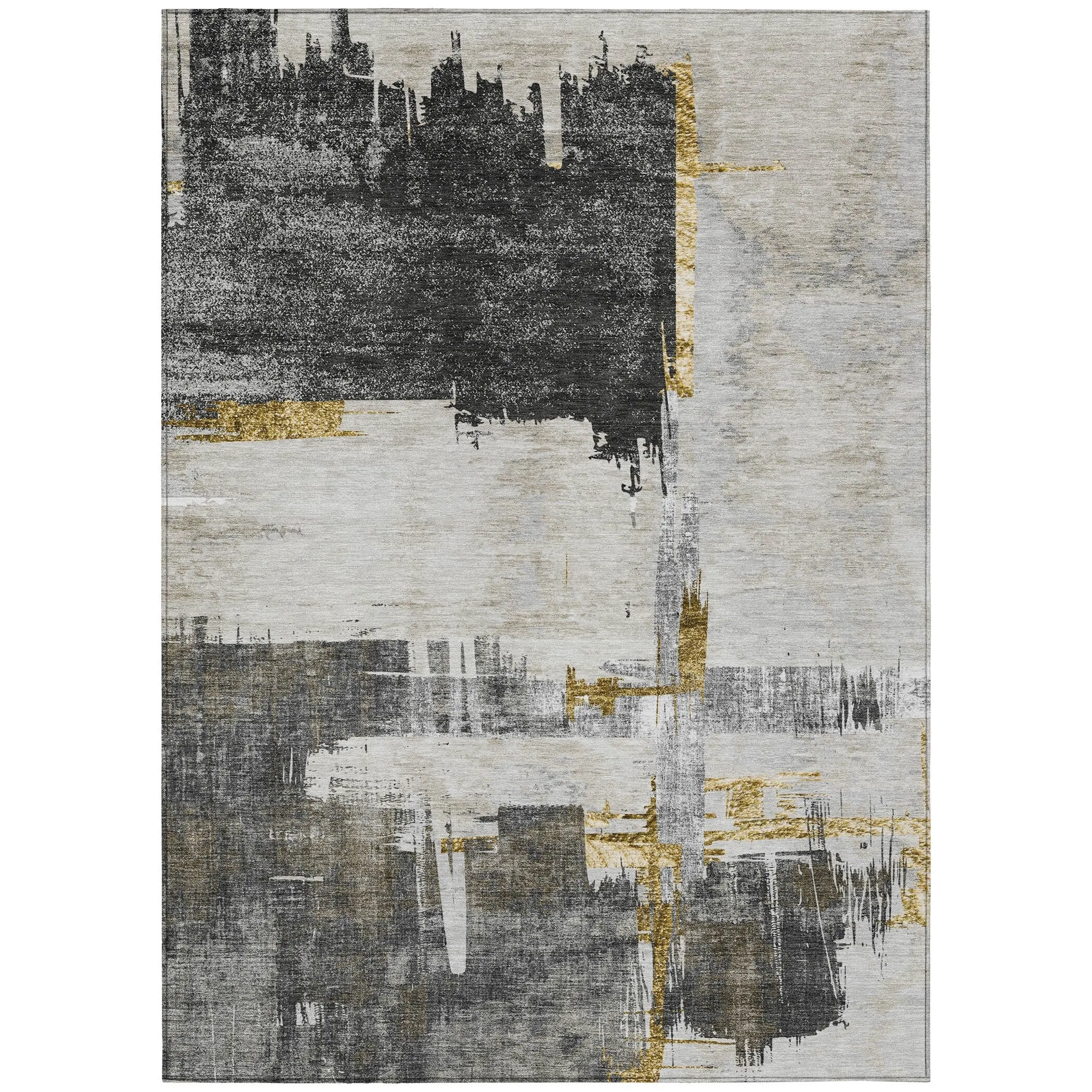 Machine Washable Indoor/ Outdoor Chantille Abstract Modern Rug