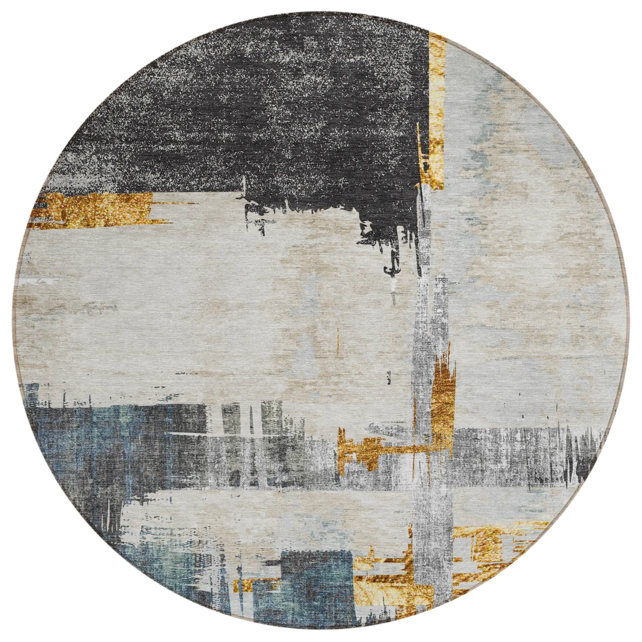 Machine Washable Indoor/ Outdoor Chantille Abstract Modern Rug