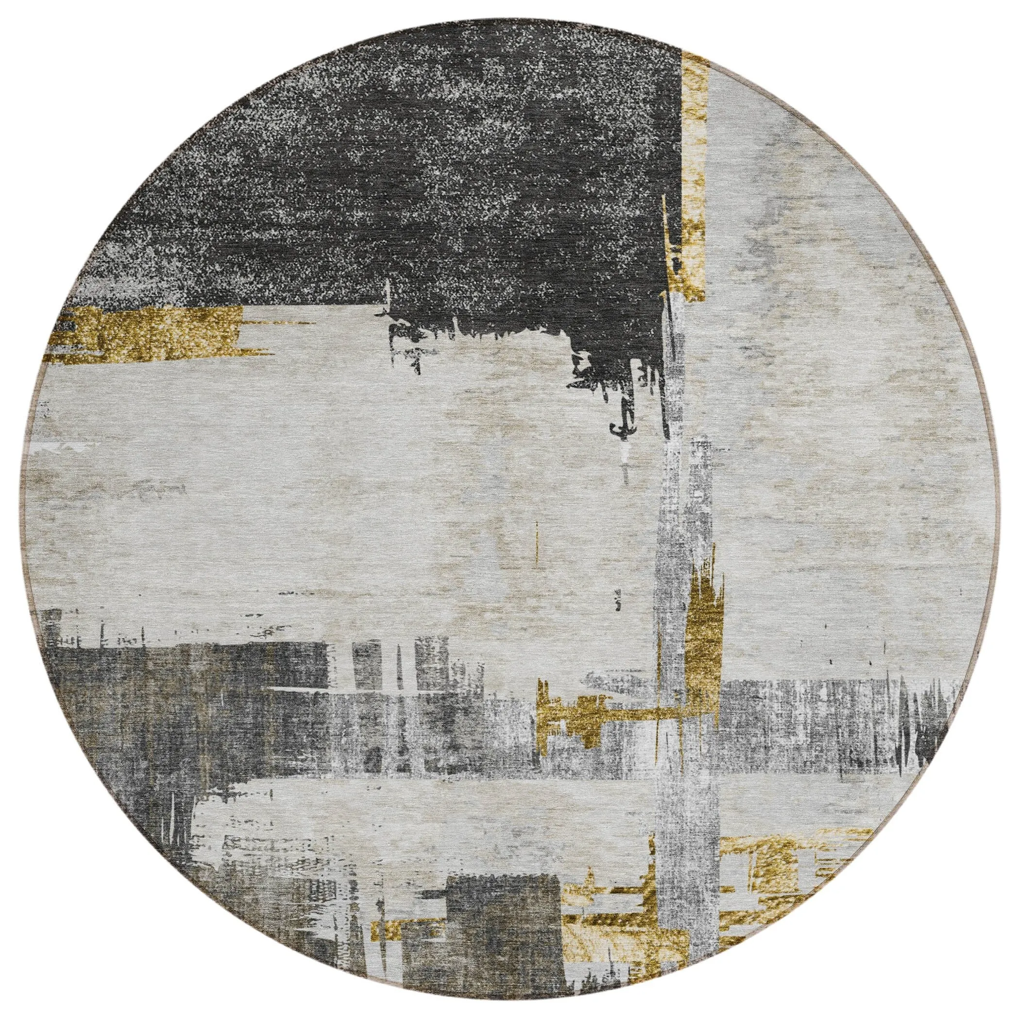Machine Washable Indoor/ Outdoor Chantille Abstract Modern Rug