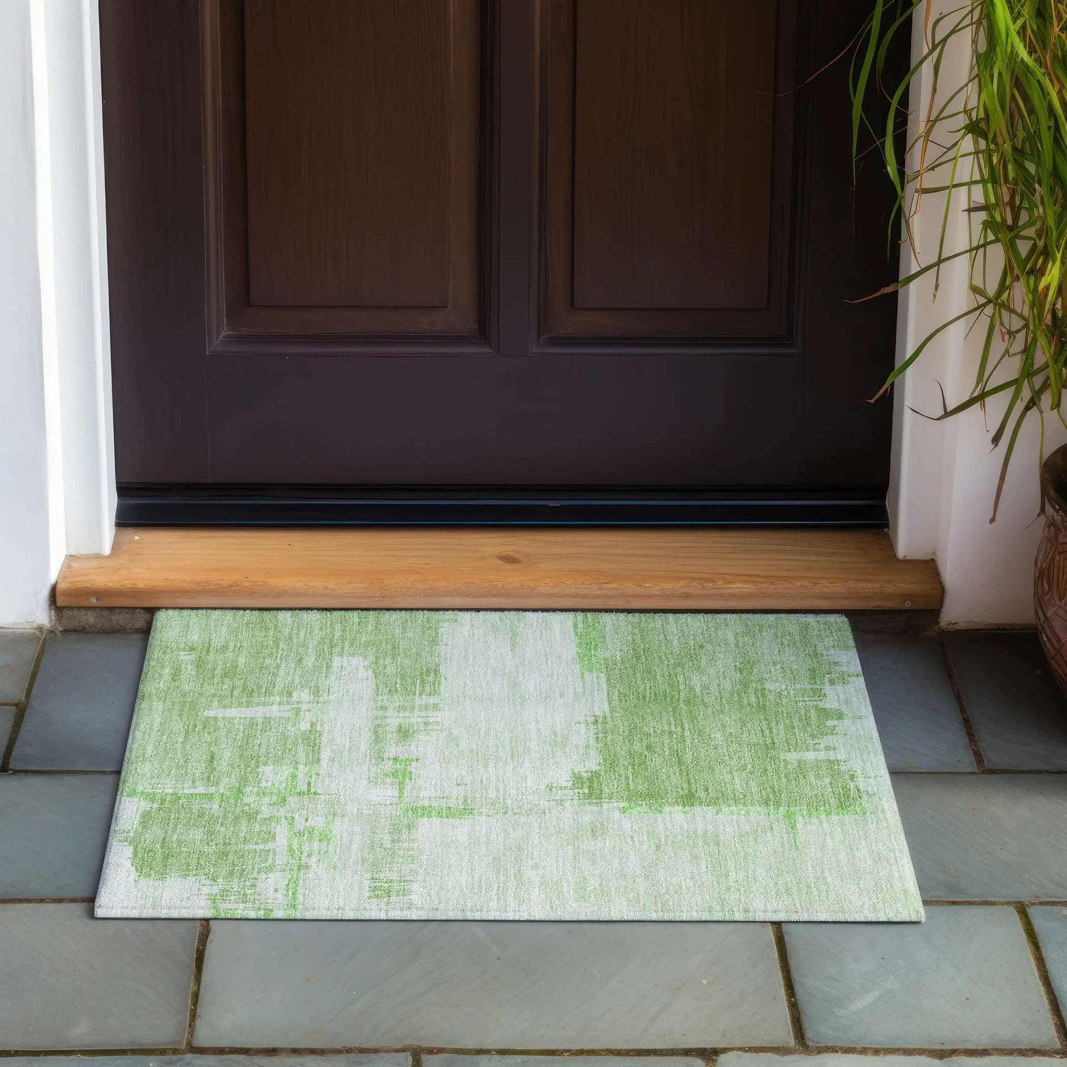 Machine Washable Indoor/ Outdoor Chantille Abstract Modern Rug