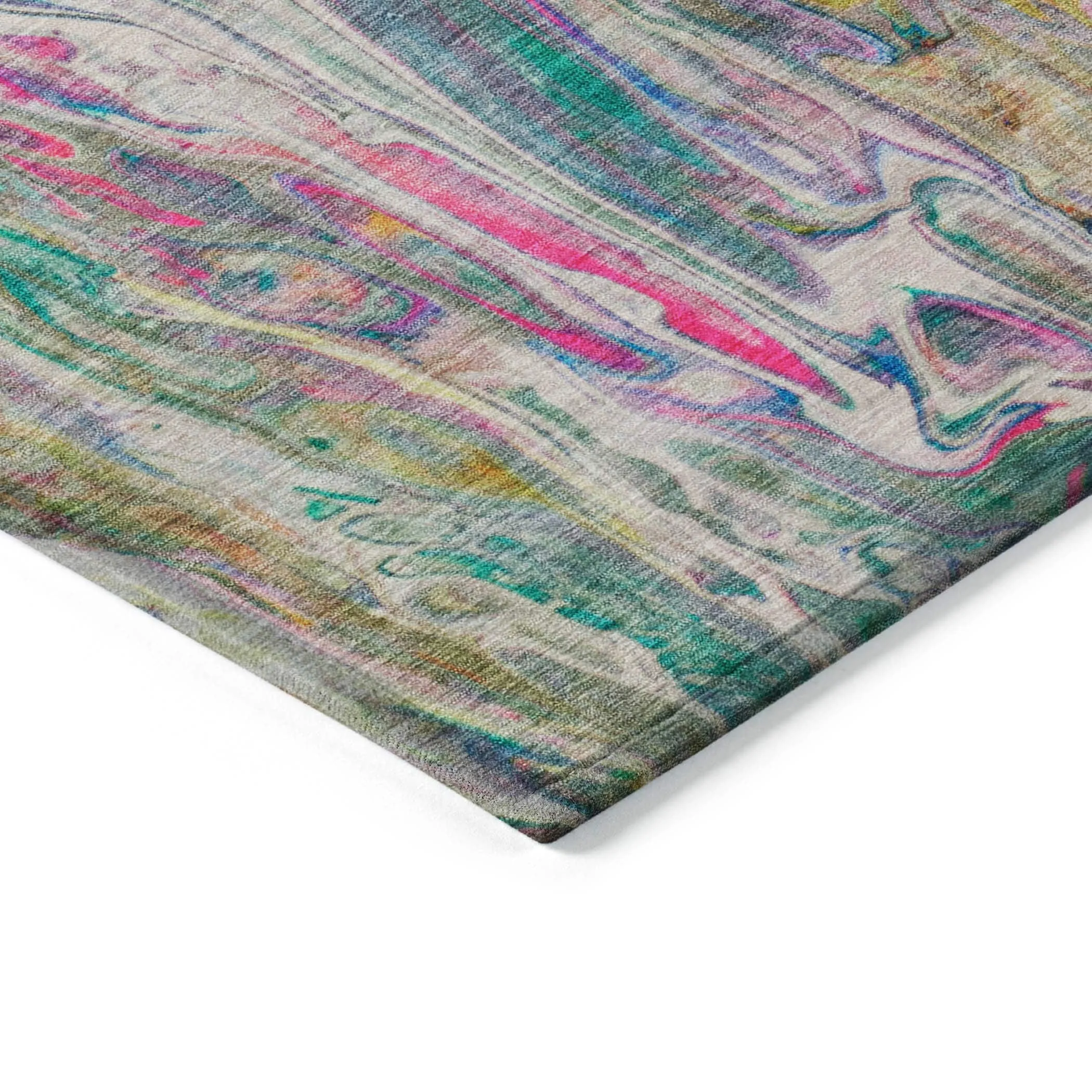 Machine Washable Indoor/ Outdoor Chantille Abstract Modern Rug