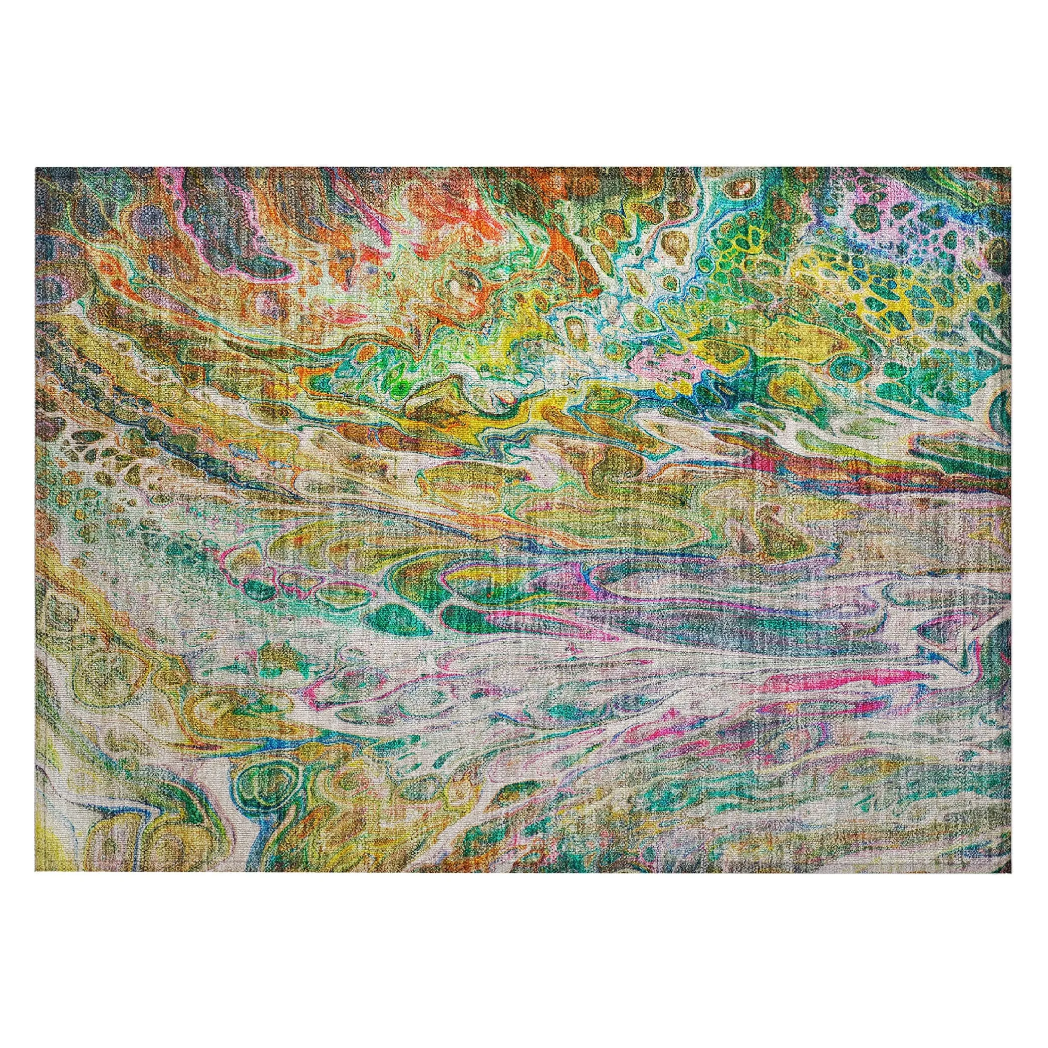 Machine Washable Indoor/ Outdoor Chantille Abstract Modern Rug